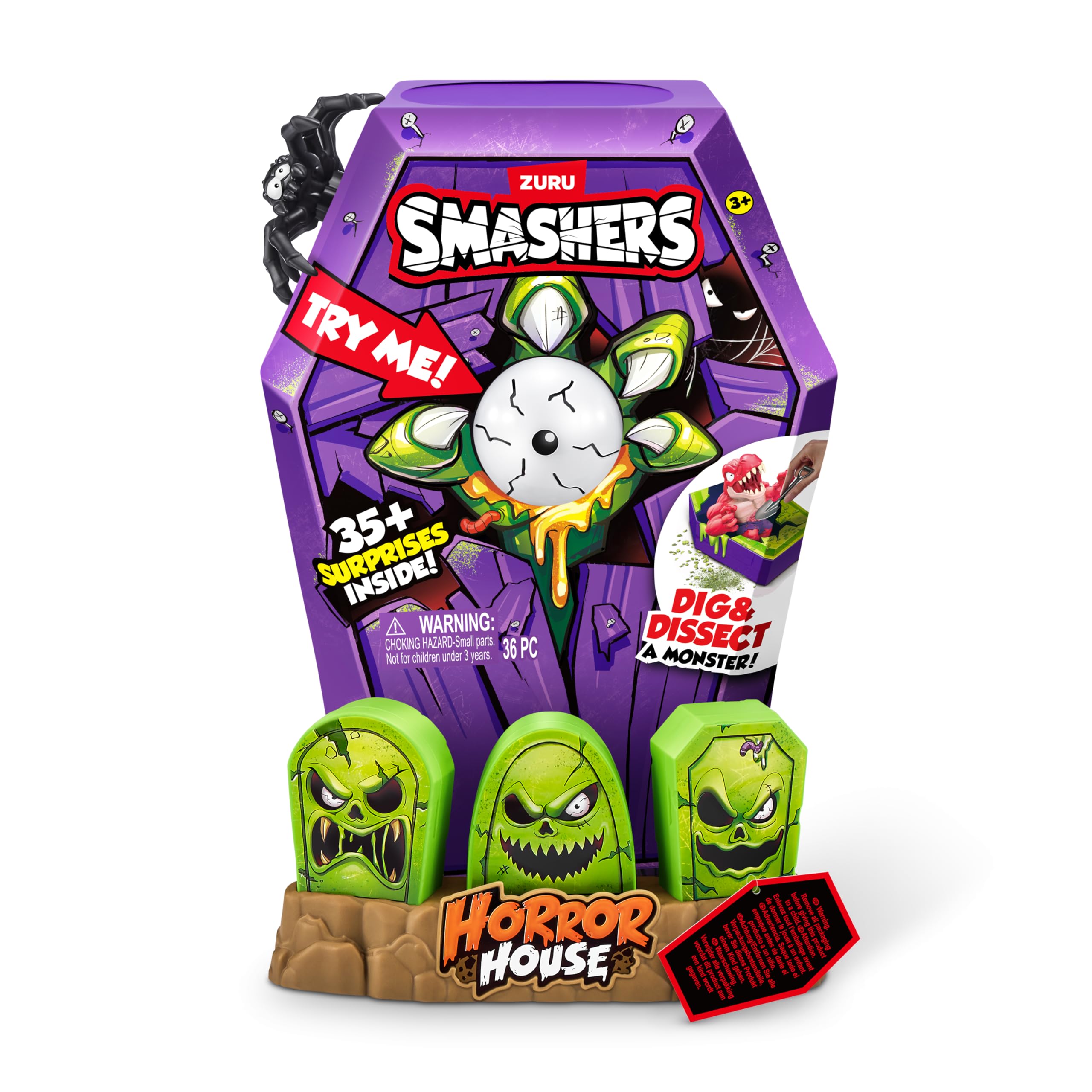 Smashers Mega Horror House (Zombie Rex) by ZURU - Interactive Dig & Dissect Playset for Kids 6