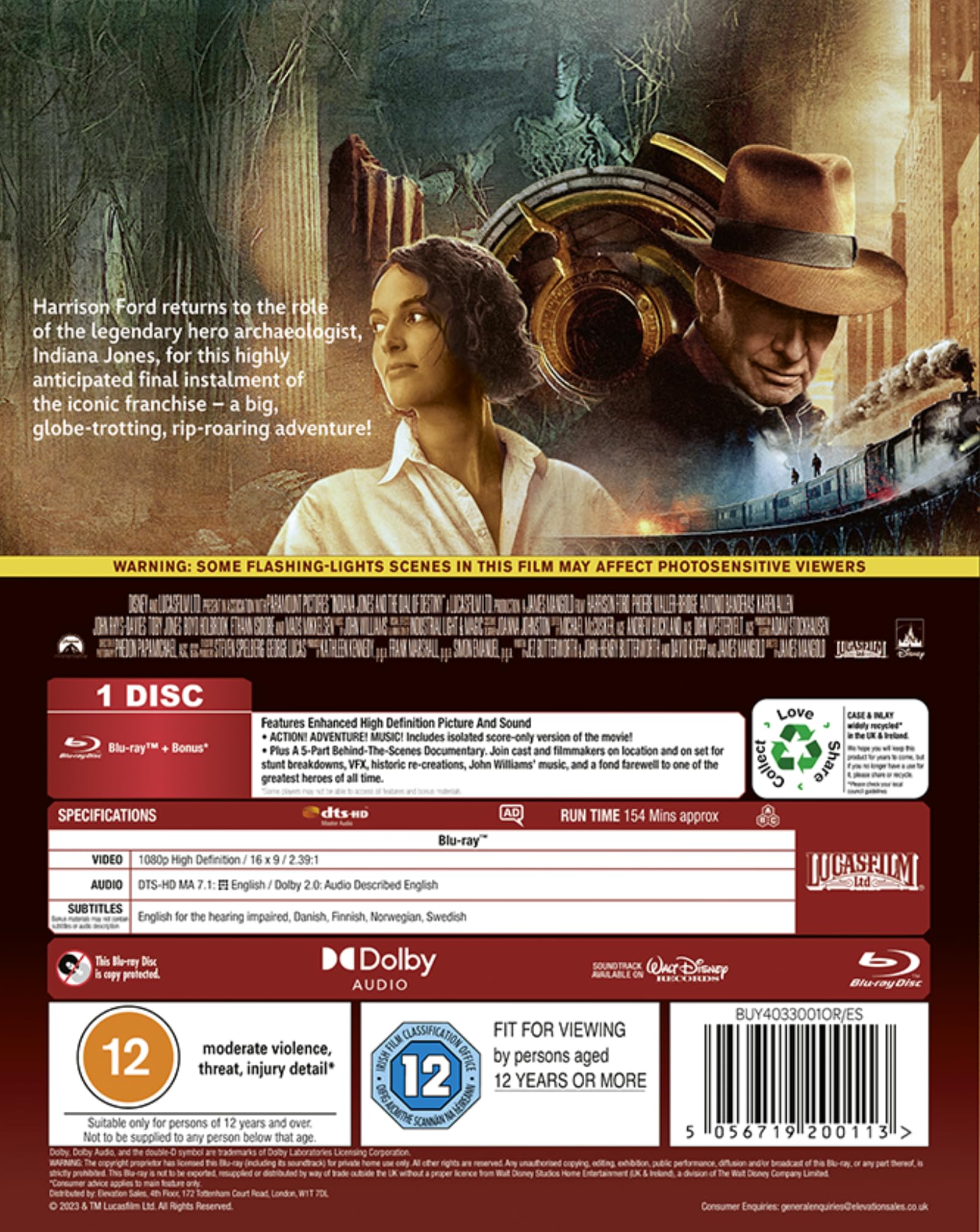 Indiana Jones & The Dial Of Destiny [Blu-ray] 3