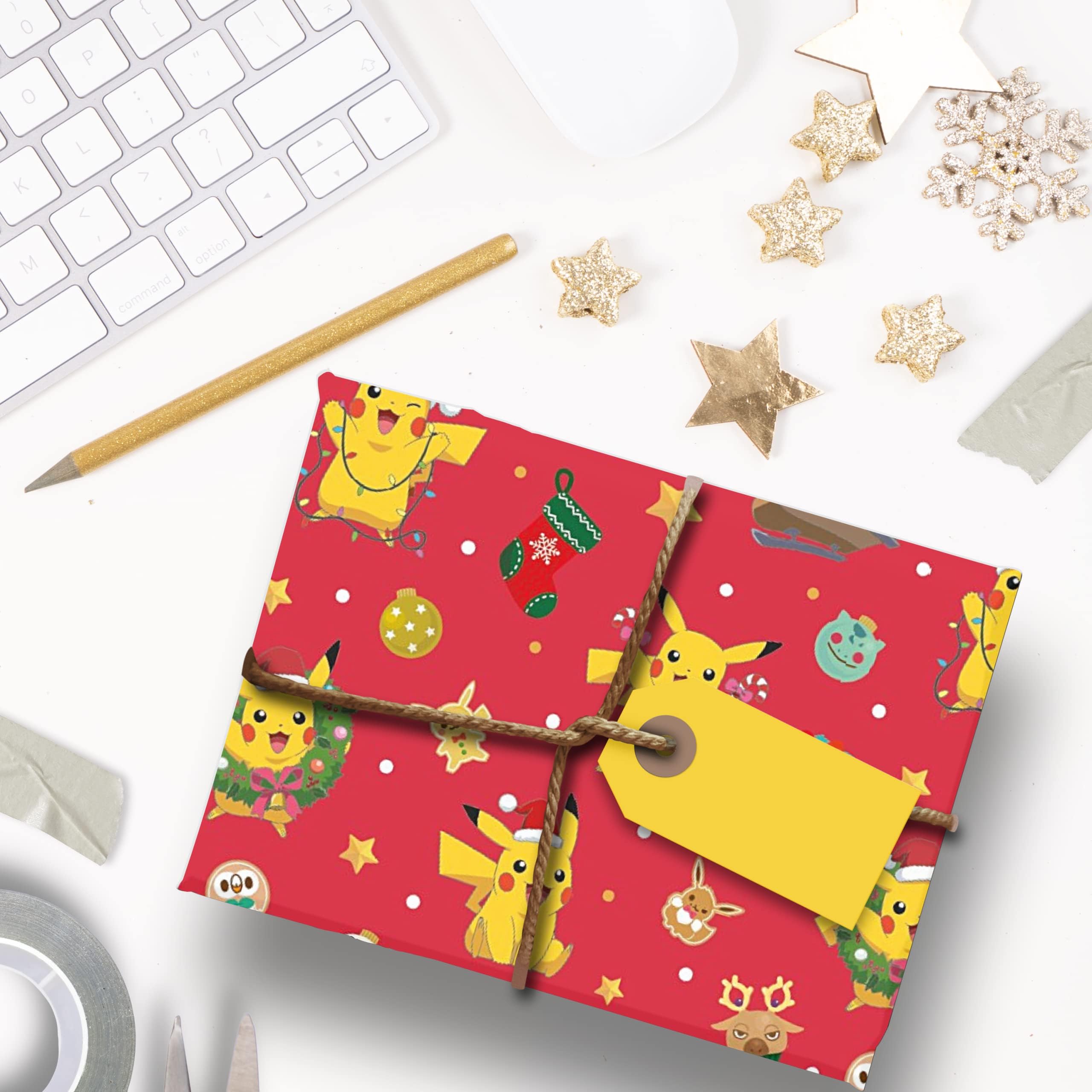 Danilo Promotions Pokemon Christmas Wrapping Paper - 4 Sheets | Pikachu Design | 70cm x 50cm 7