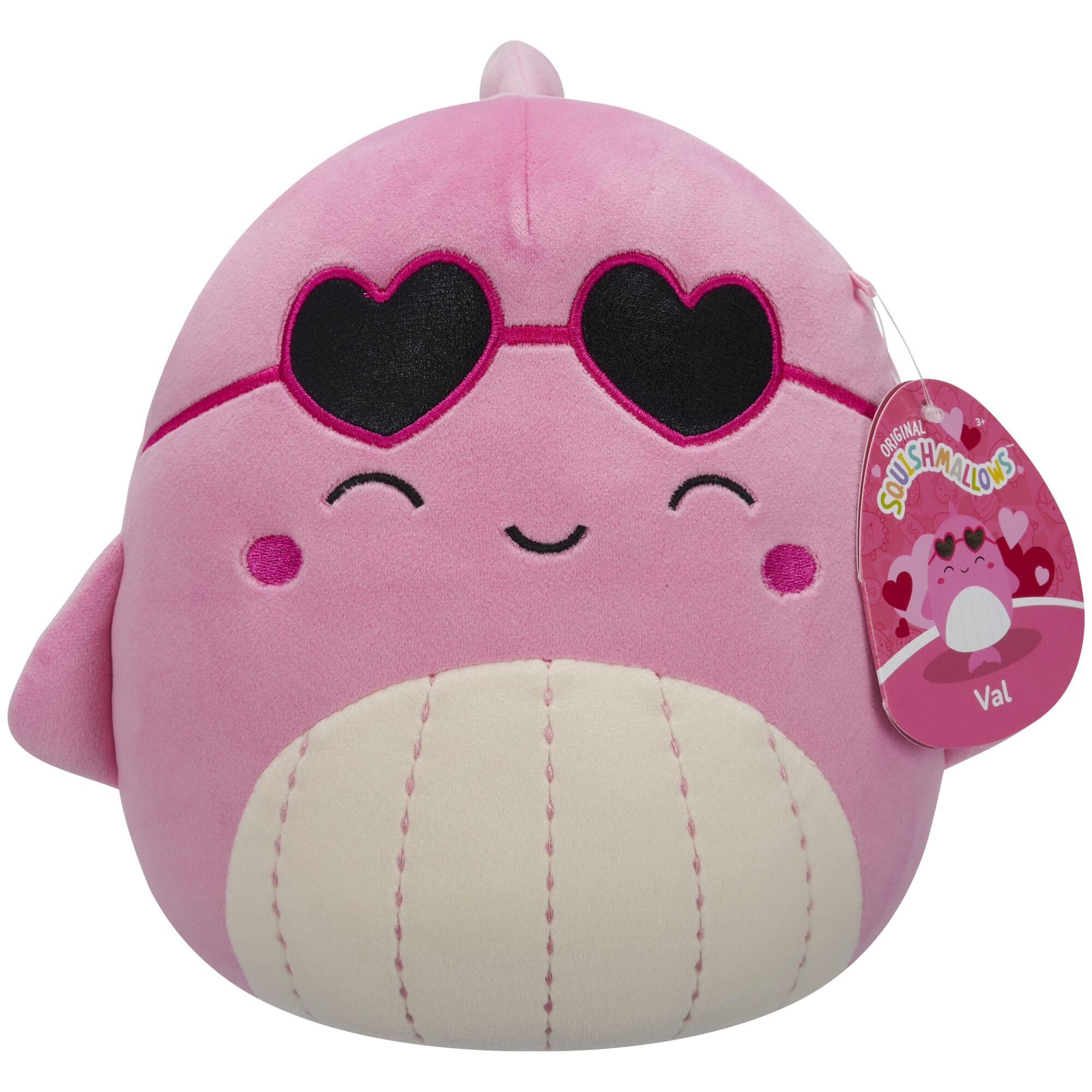 Squishmallows Val the Pink Whale Plush - 7.5-Inch Valentine's Edition | Polyester | Unisex Children 3