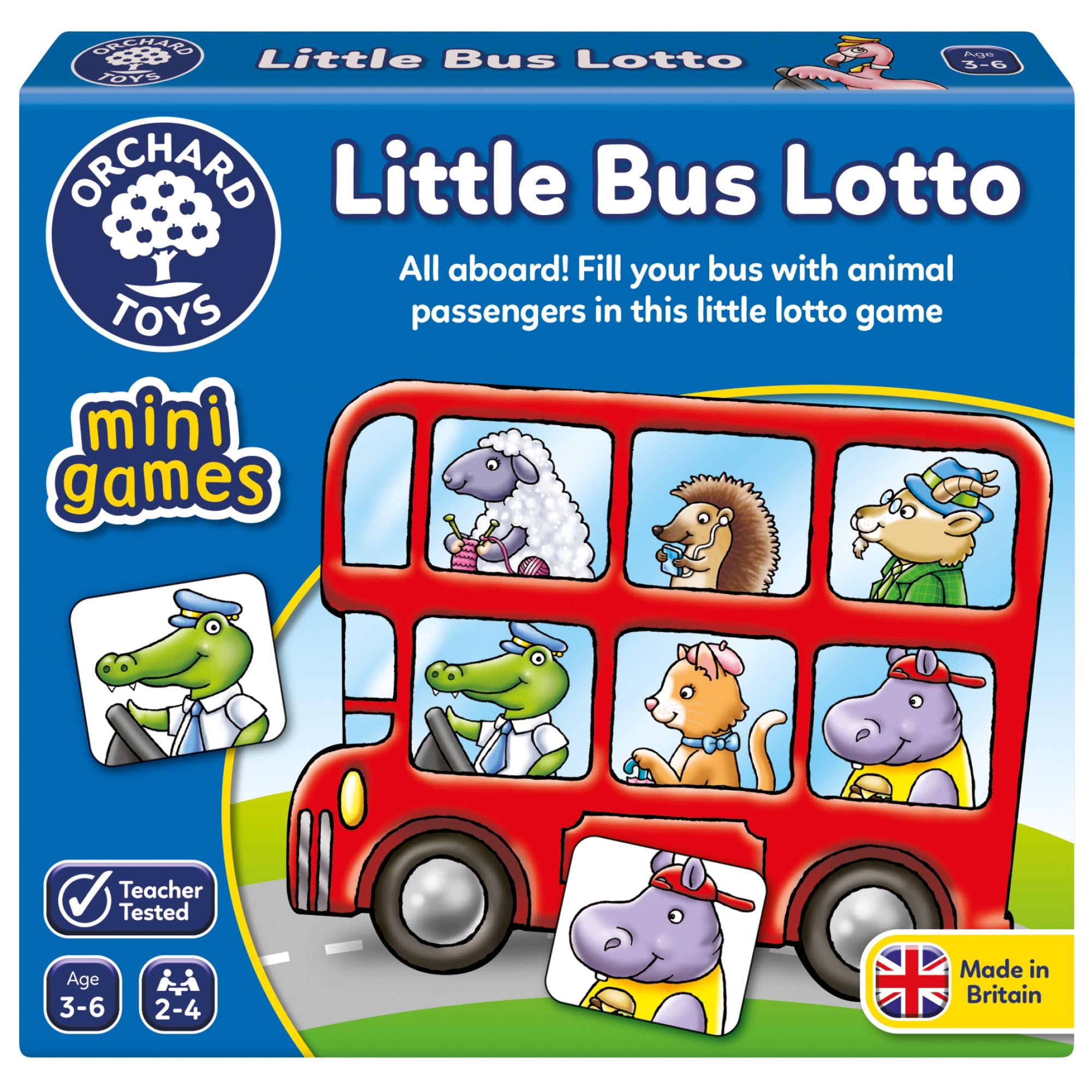 Orchard Toys Little Bus Lotto Mini Game, Compact Travel Board Game for Kids Ages 3-6 1