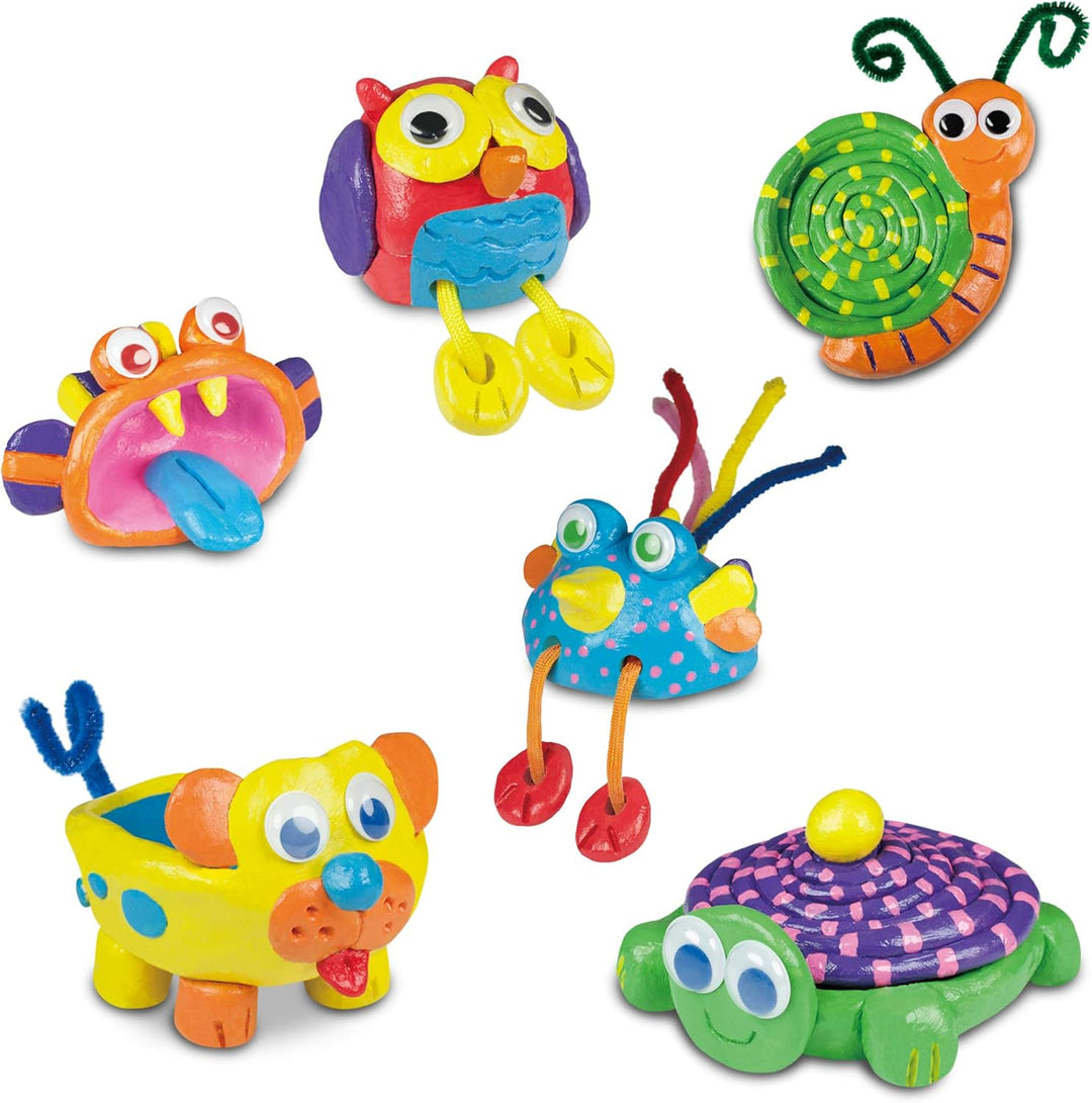 Galt Animal Pottery Craft Kit - 6 Fun Clay Animals to Make & Paint, Ages 6+