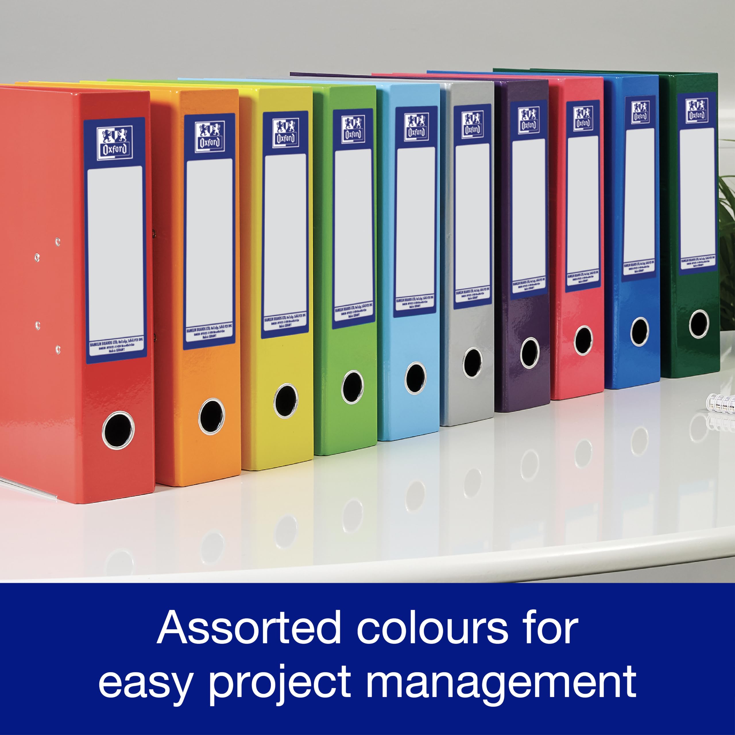 Oxford Premium A4 Lever Arch File - Light Blue | 70mm Spine | 560 Sheet Capacity 6