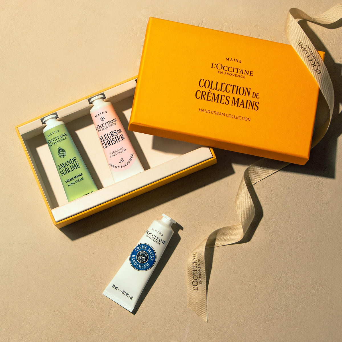L'OCCITANE Hand Cream Collection - Shea, Almond & Cherry Blossom Scents | 3 x 30ml Creams