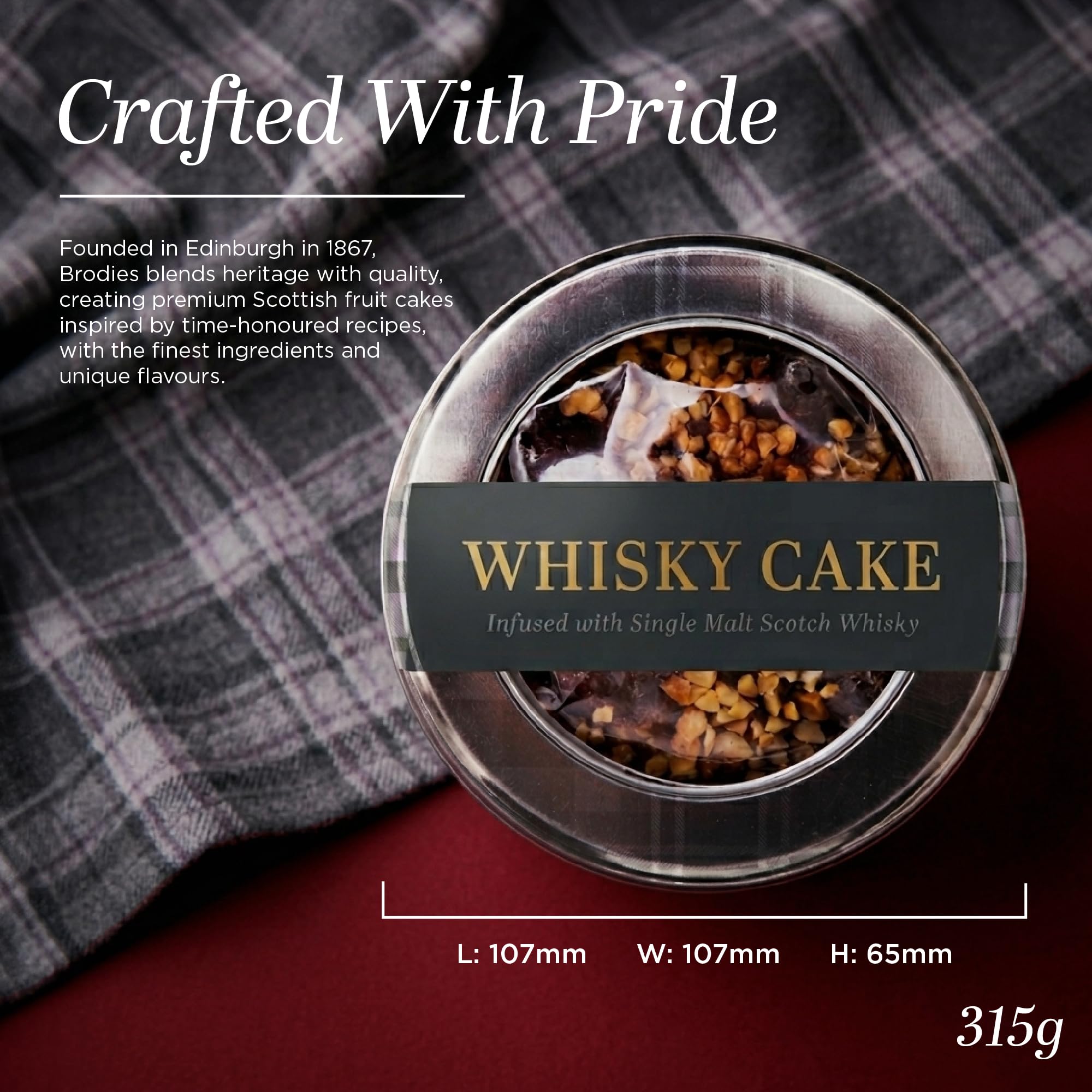 Brodies Single Malt Whisky Cake - 315g 4