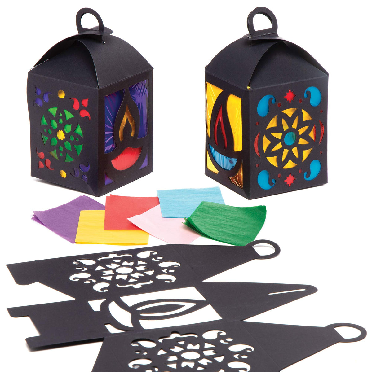 Baker Ross Diwali Lantern Kits - Pack of 4, 14 x 9 cm