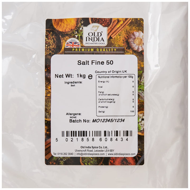 Old India Fine Salt 1kg - Pure Natural Salt for Cooking