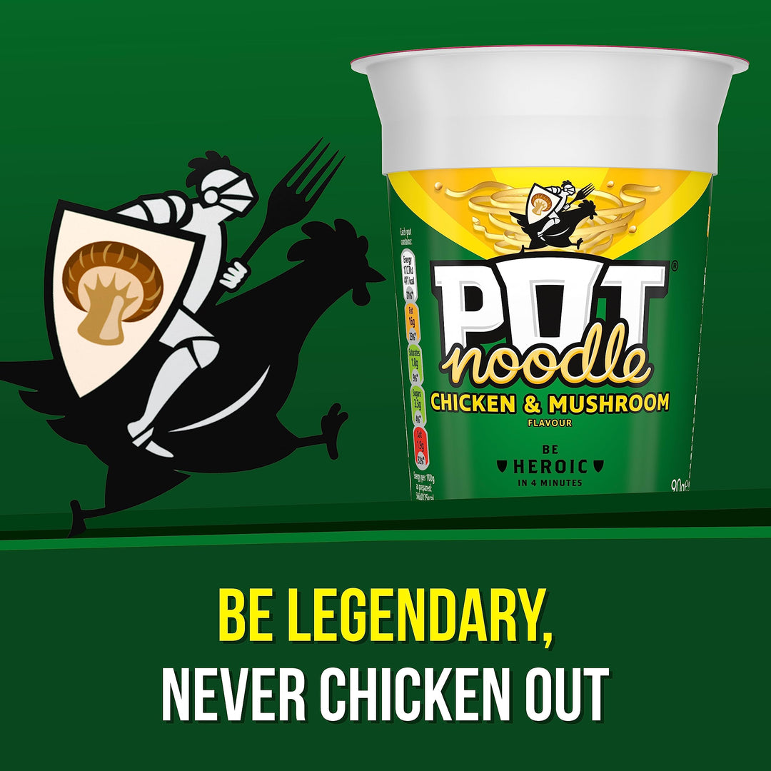 Pot Noodle Chicken & Mushroom Flavour, 12 Pack (12 x 90g)