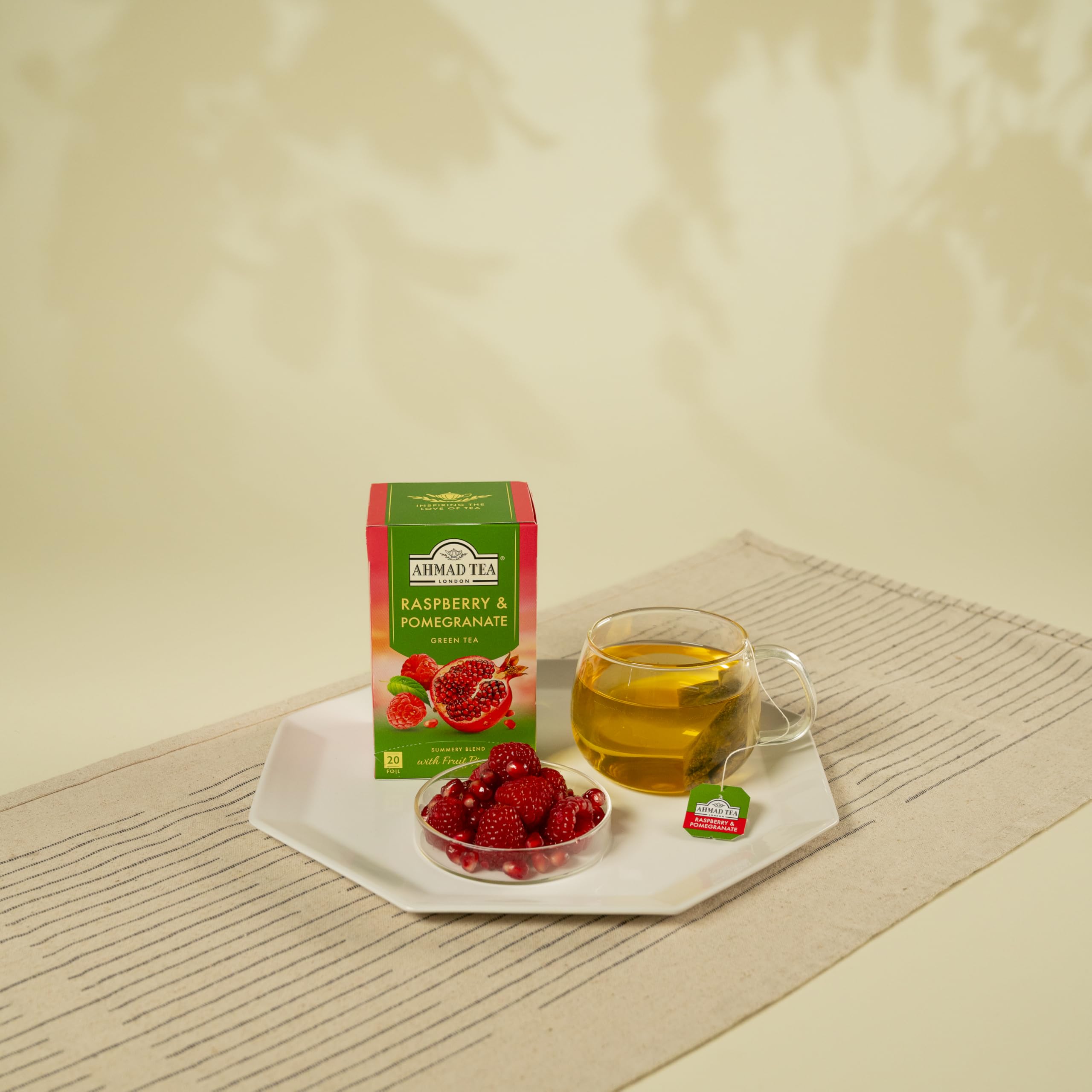 Ahmad Tea Raspberry & Pomegranate Green Tea - 20 Teabag Sachets | Chun Mee Leaf 4