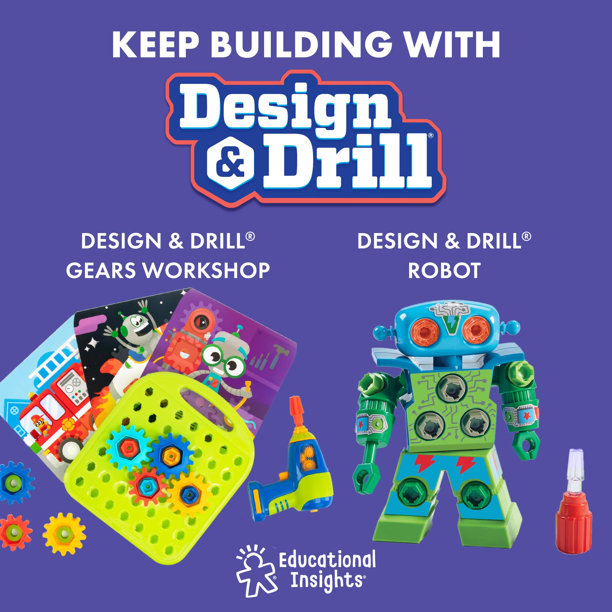 Educational Insights Design & Drill Robot Workshop Building Set | Ages 3+ | 70+ Pieces 7