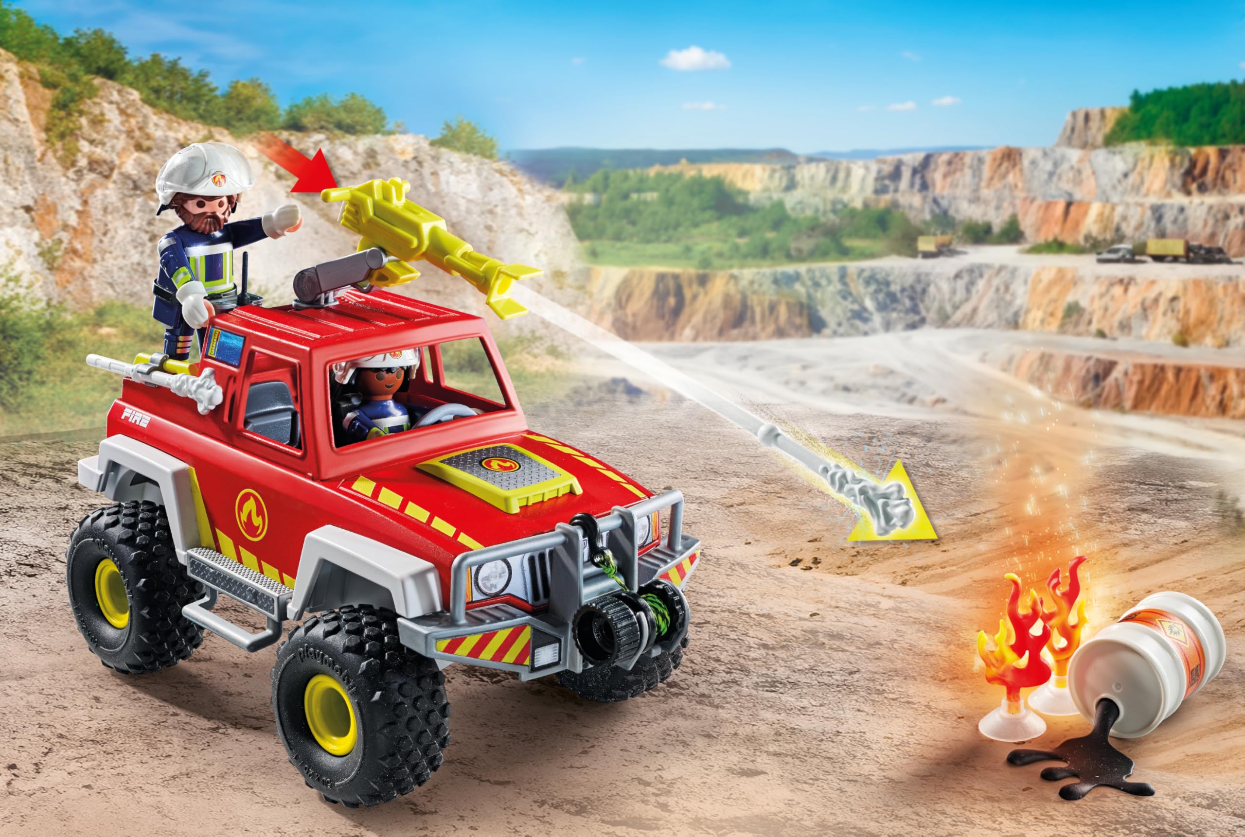 Playmobil Fire Truck Playset - Red, Plastic, Ages 4+ 3