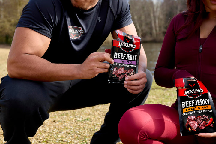 Jack Link's Beef Jerky Sweet & Hot, 12-Pack (12 x 40g), Dried Meat Snack High in Protein