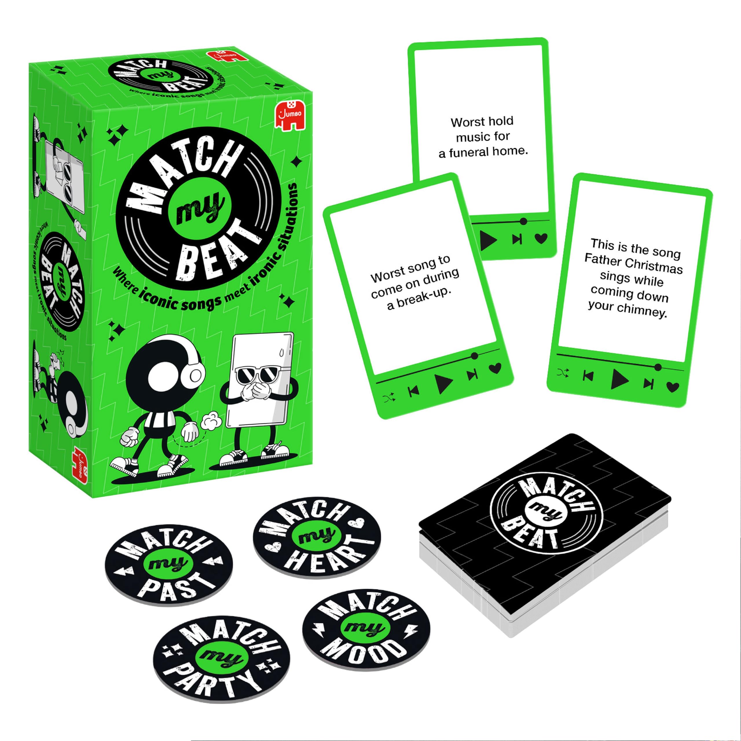 Jumbo Match My Beat Music Party Game - 200 Songs & 400 Scenarios | Adult Card Game 6