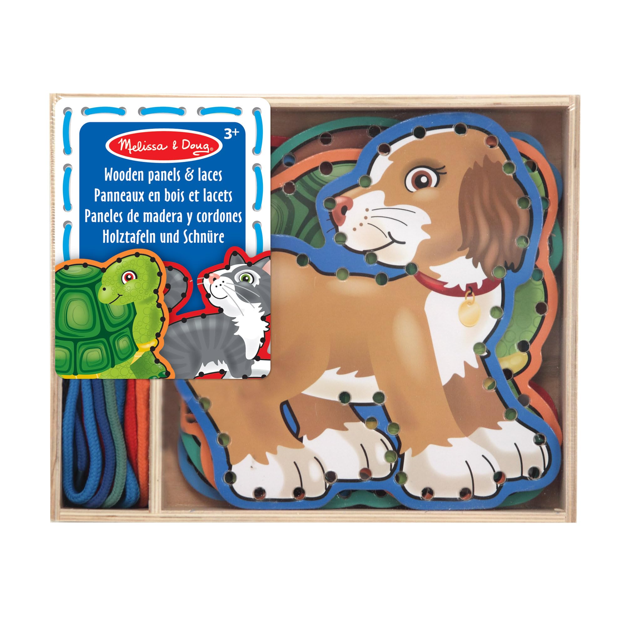 Melissa & Doug Wooden Panels & Laces - Pets | Fine Motor Skill Builder | Ages 3+ | Gift for Boy or Girl 3