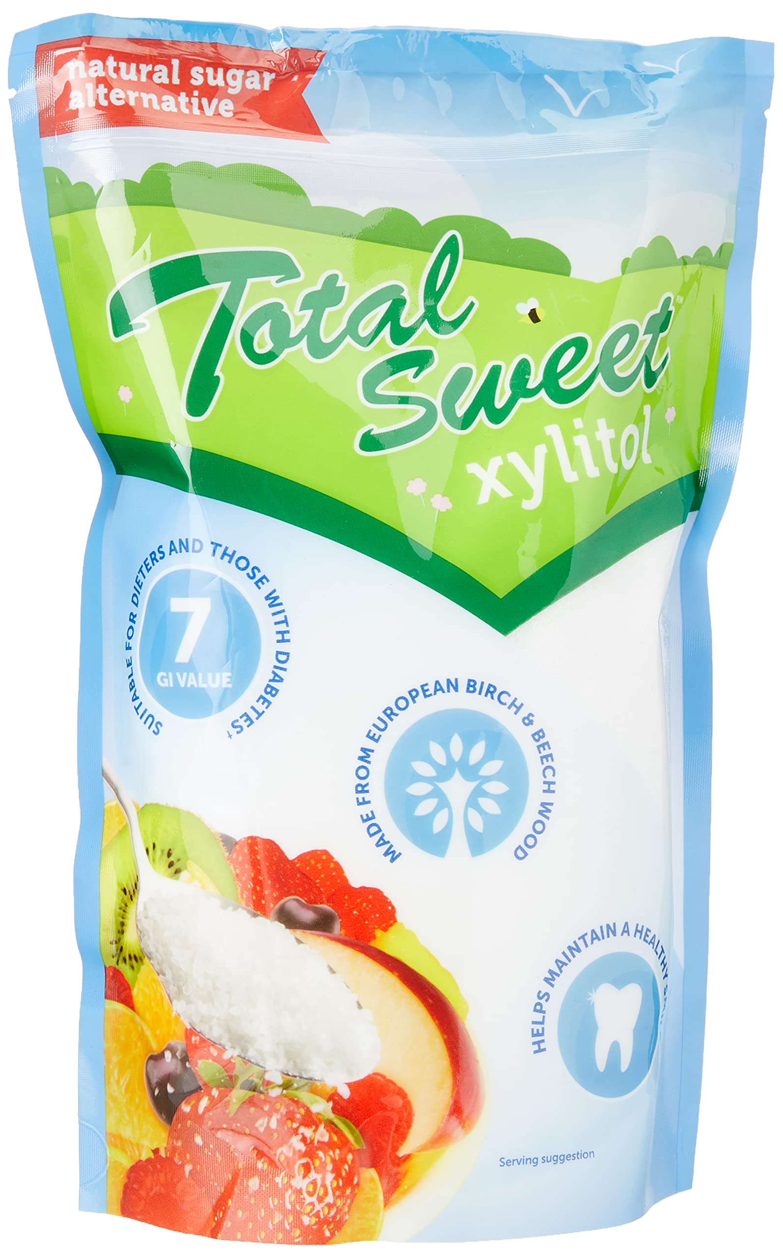 Total Sweet 100% Natural Xylitol Sweetener - 1kg Bag | Low GI (7) | Sugar Free 1