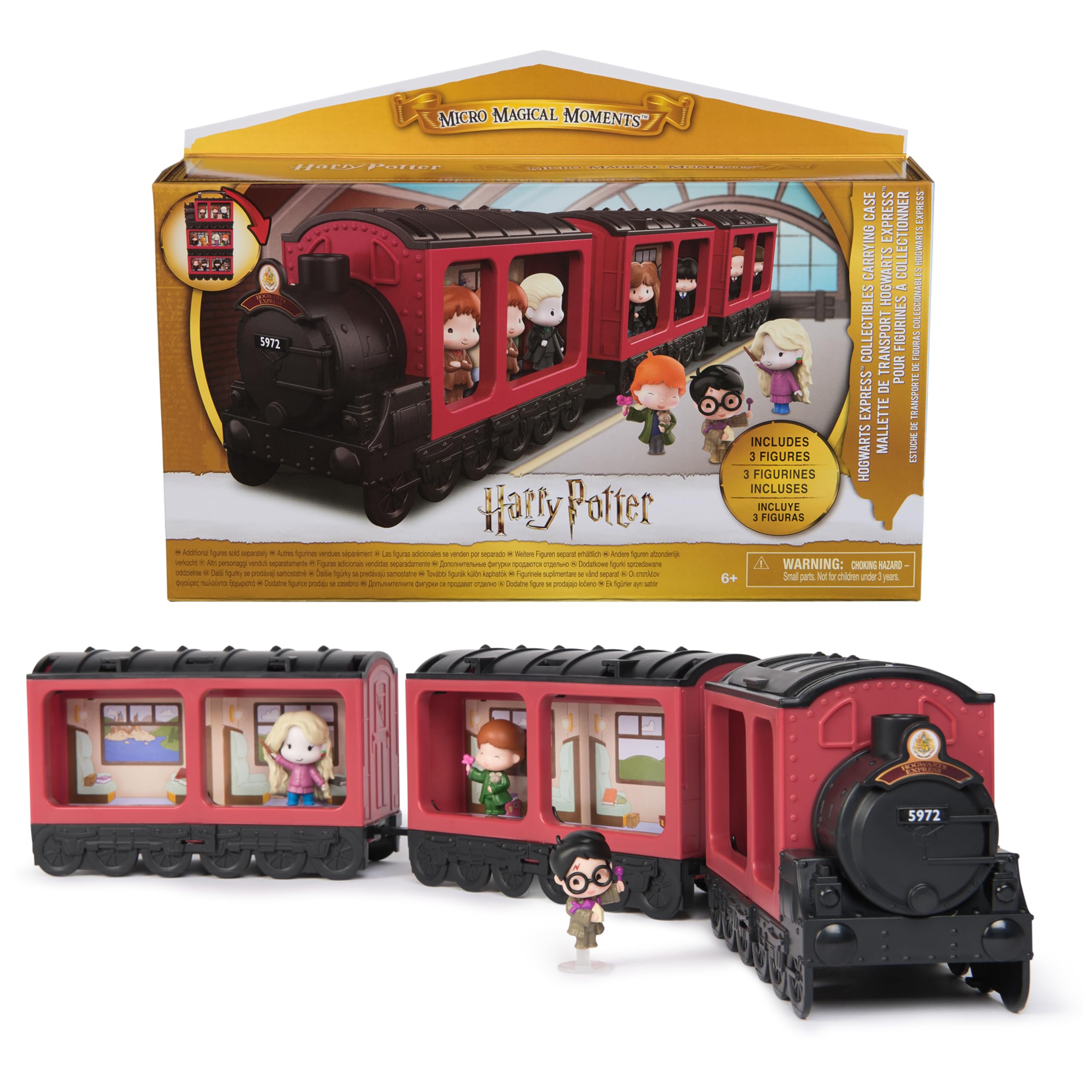 Micro Magical Moments Hogwarts Express Collectibles Case - 3 Exclusive Harry Potter Figures, Holds 22 Mini Figures 1