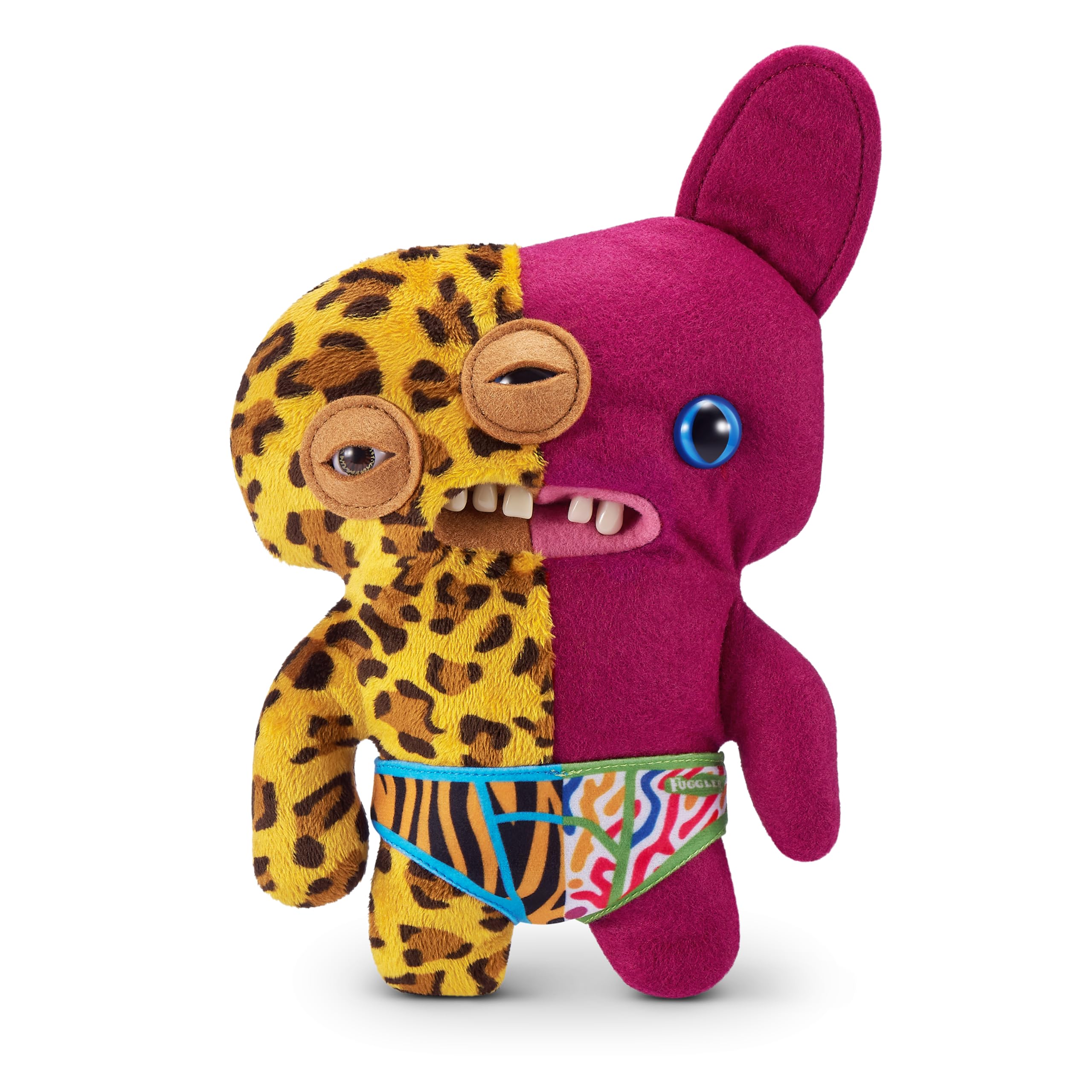 Fuggler Misfit Monsters 9-inch Series 1 - Annoyed-o Leopard & Burgundy Plush Toy by ZURU 9