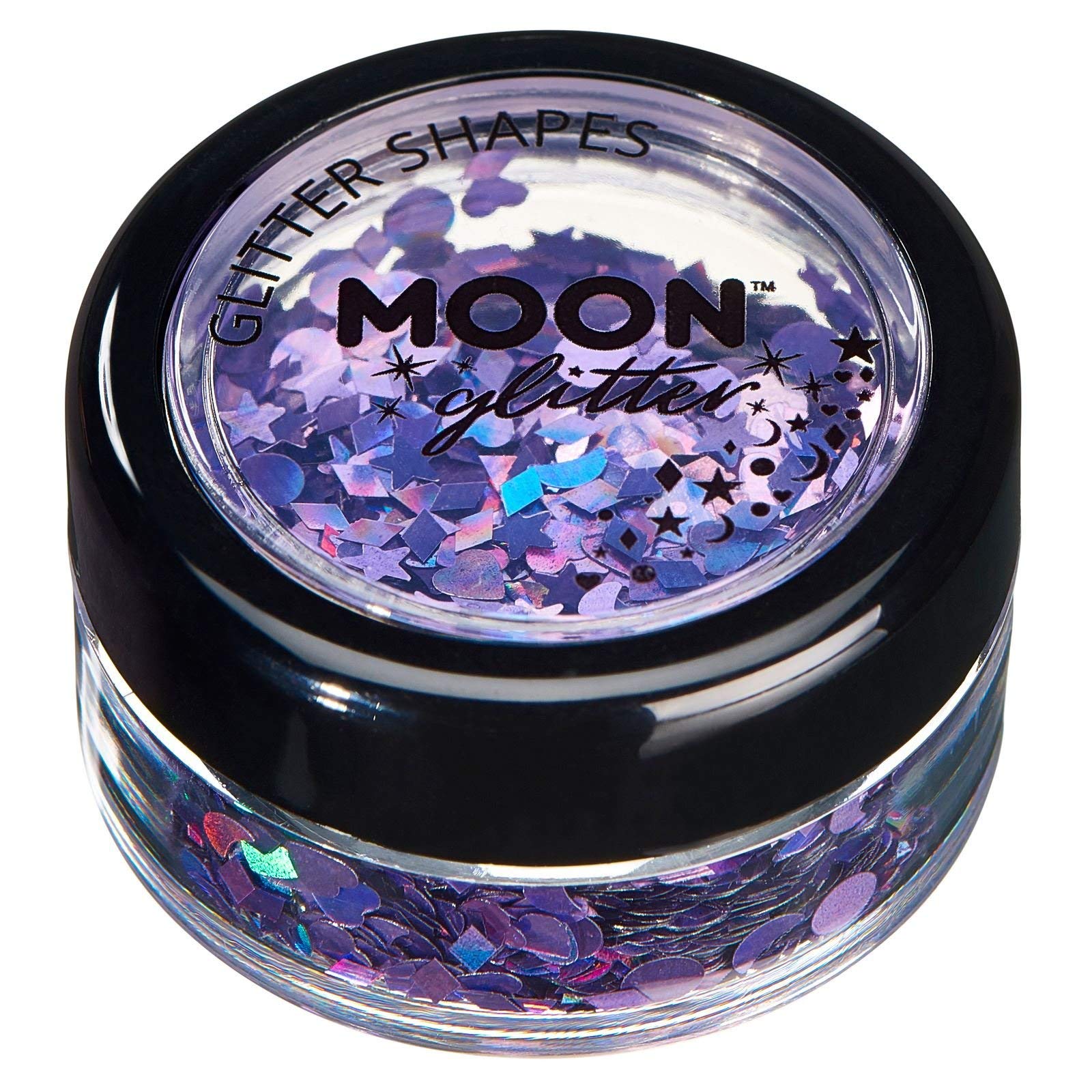 Moon Glitter - Holographic Glitter Shapes (3g) - Purple Cosmetic Glitter for Face, Body, Hair, Nails 1