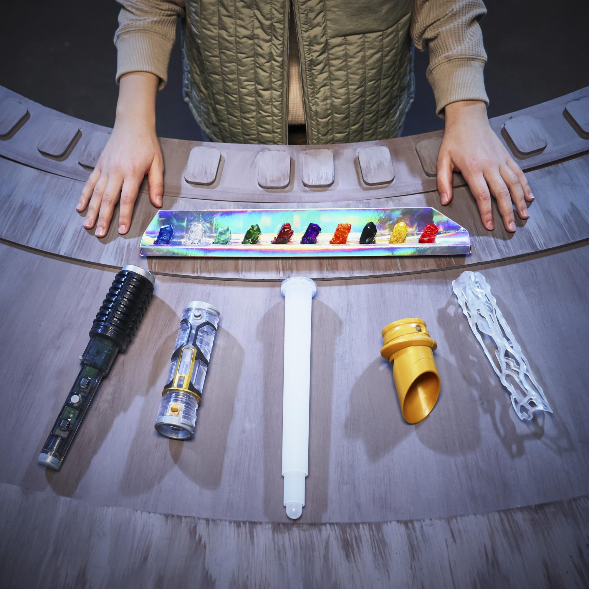 Star Wars Power Crystal Lightsaber - 7 Colors, 10 Swappable Kyber Crystals | Hasbro