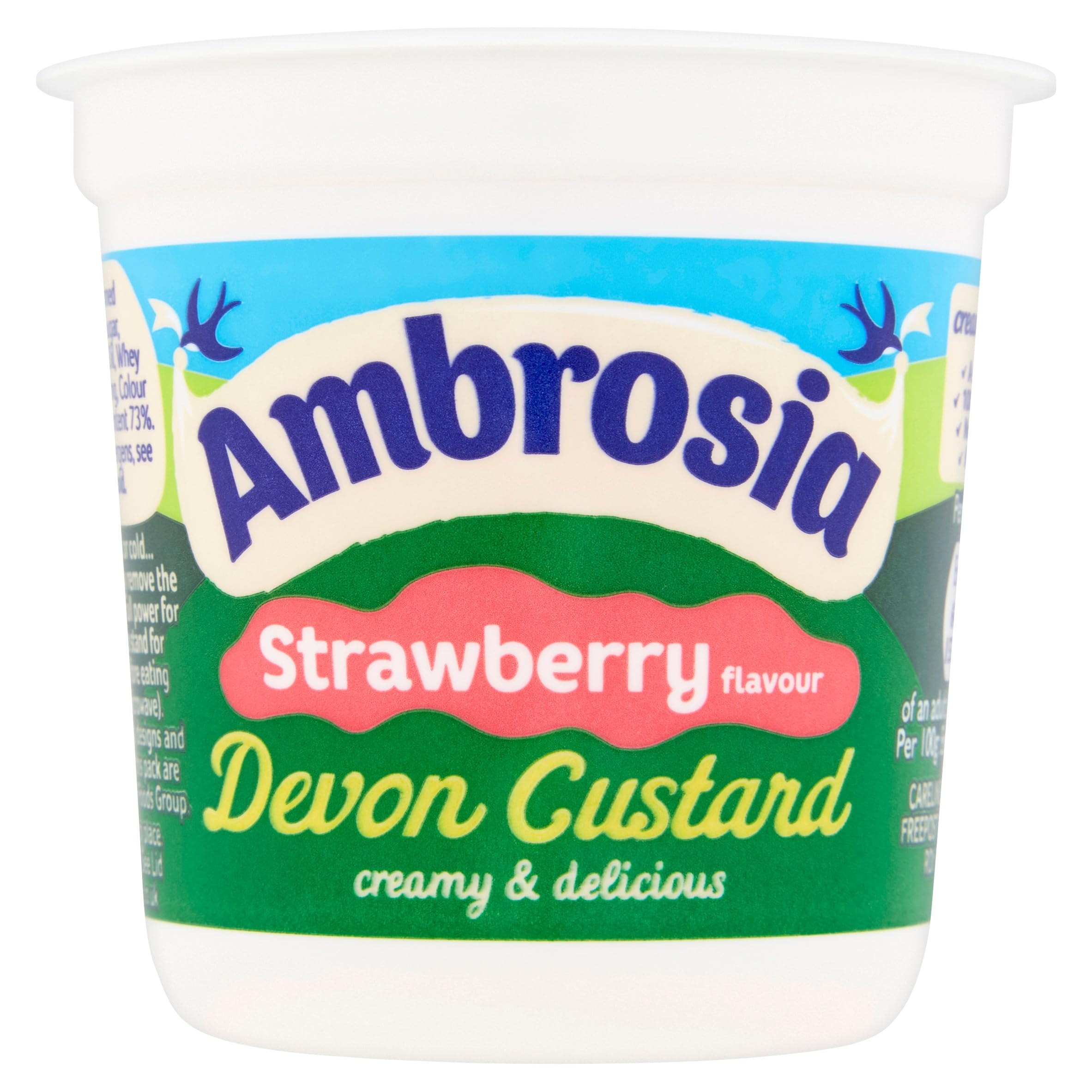 Ambrosia Strawberry Flavour Custard Pots - Pack of 12 | 150g Pots | Ready-to-Eat