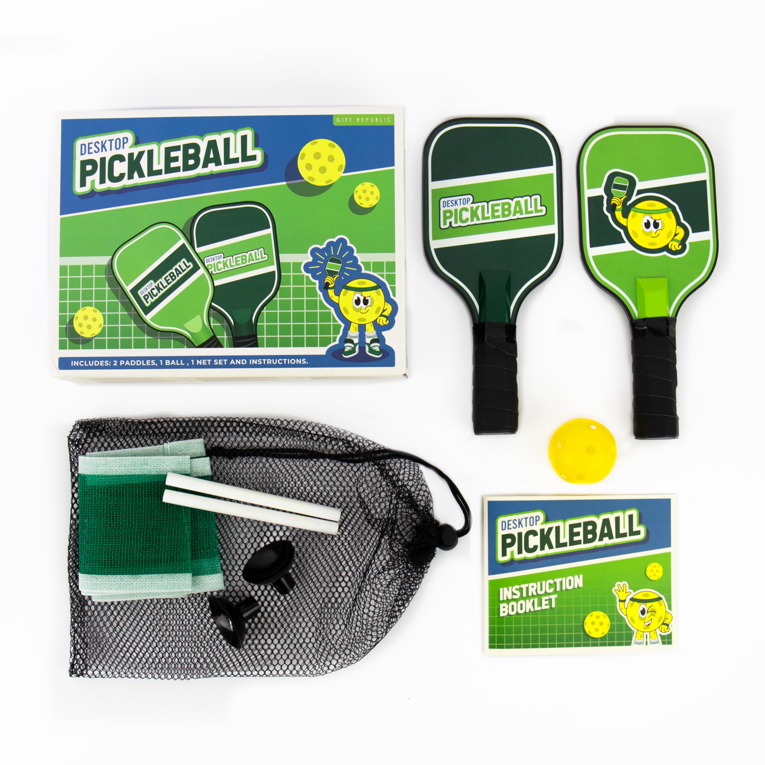Gift Republic Desktop Pickleball Set - Complete Tabletop Game for 2 Players | Wood Material 1