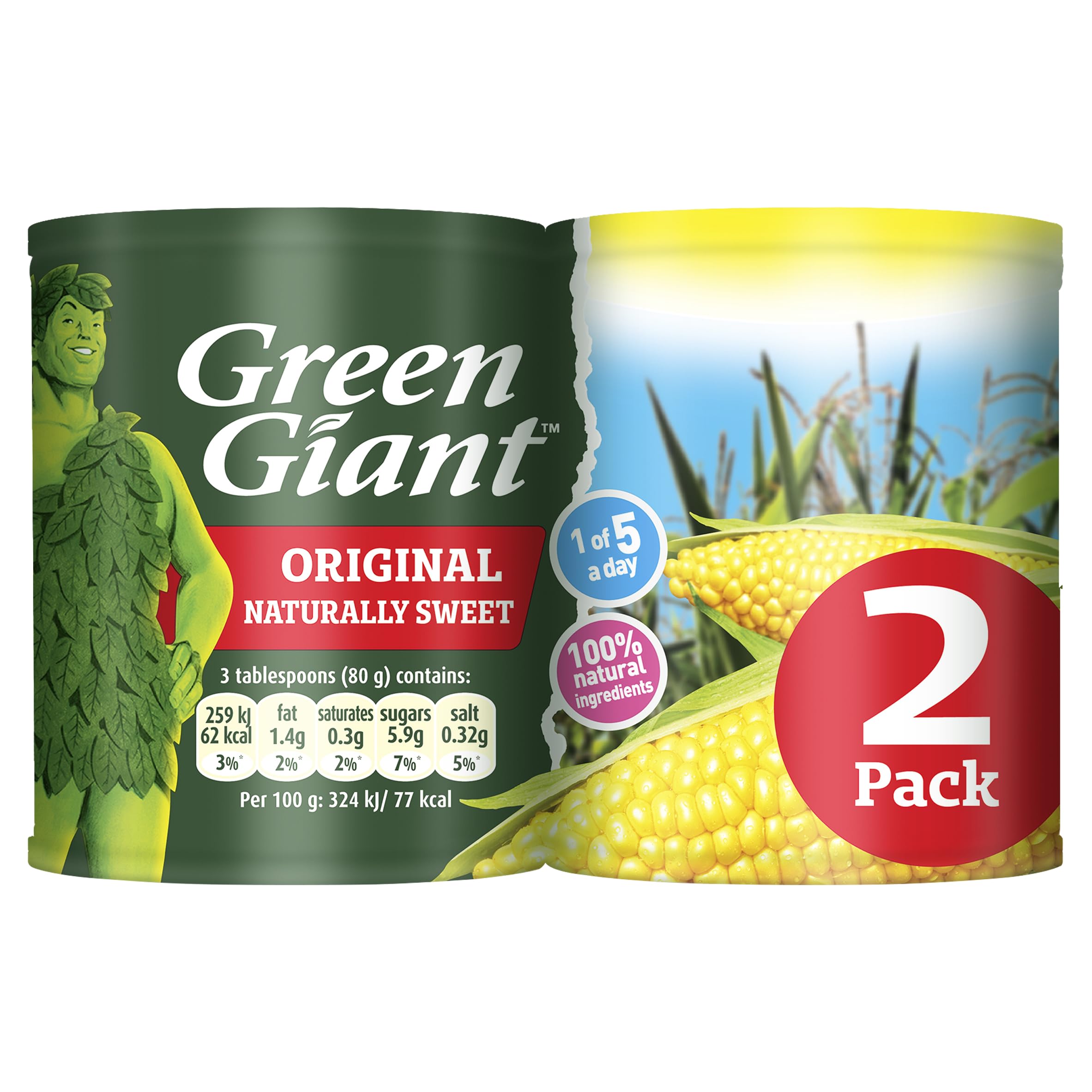 Green Giant Original Sweet Corn - Whole Kernels | 2 x 198g Cans 1
