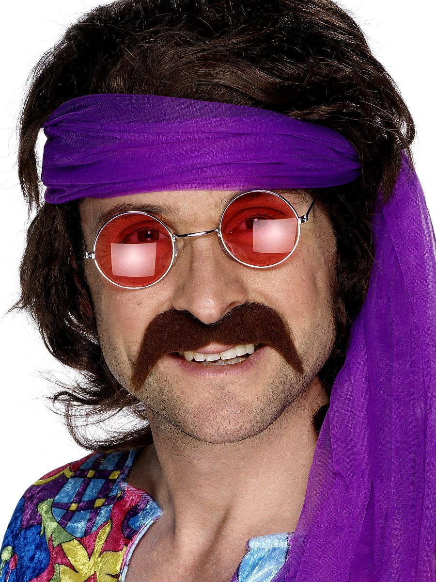 Smiffys Seventies Tash Brown Self-Adhesive Facial Hair for Adults 2