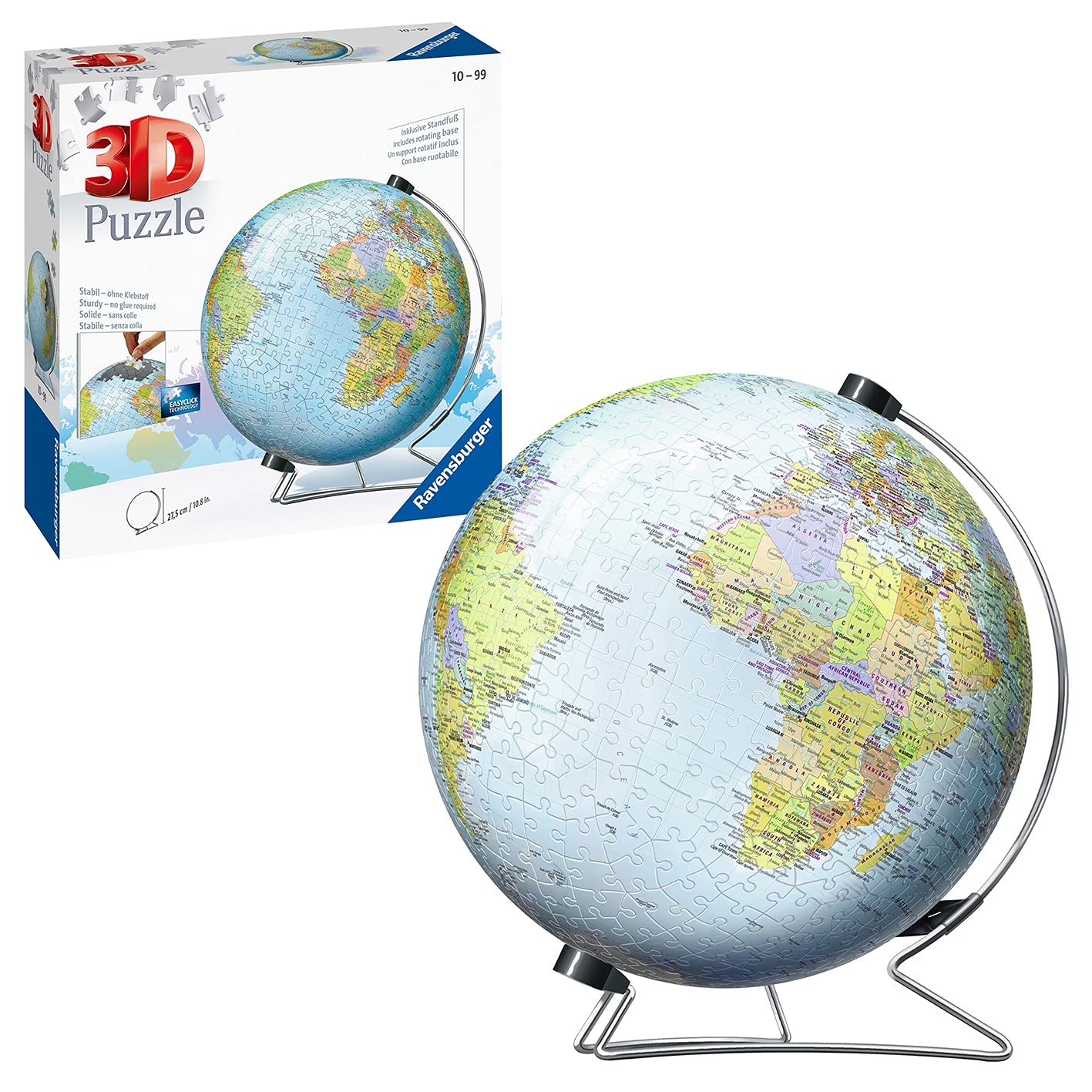 Ravensburger World Globe on V-Stand 3D Jigsaw Puzzle - 540 Pieces 1