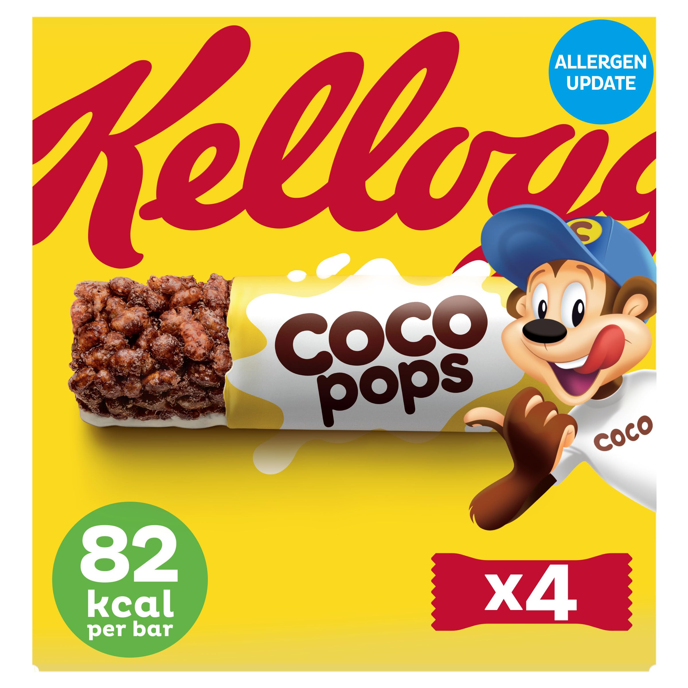 Coco Pops Chocolate Breakfast Cereal Bars - 4 Count (20g Each)