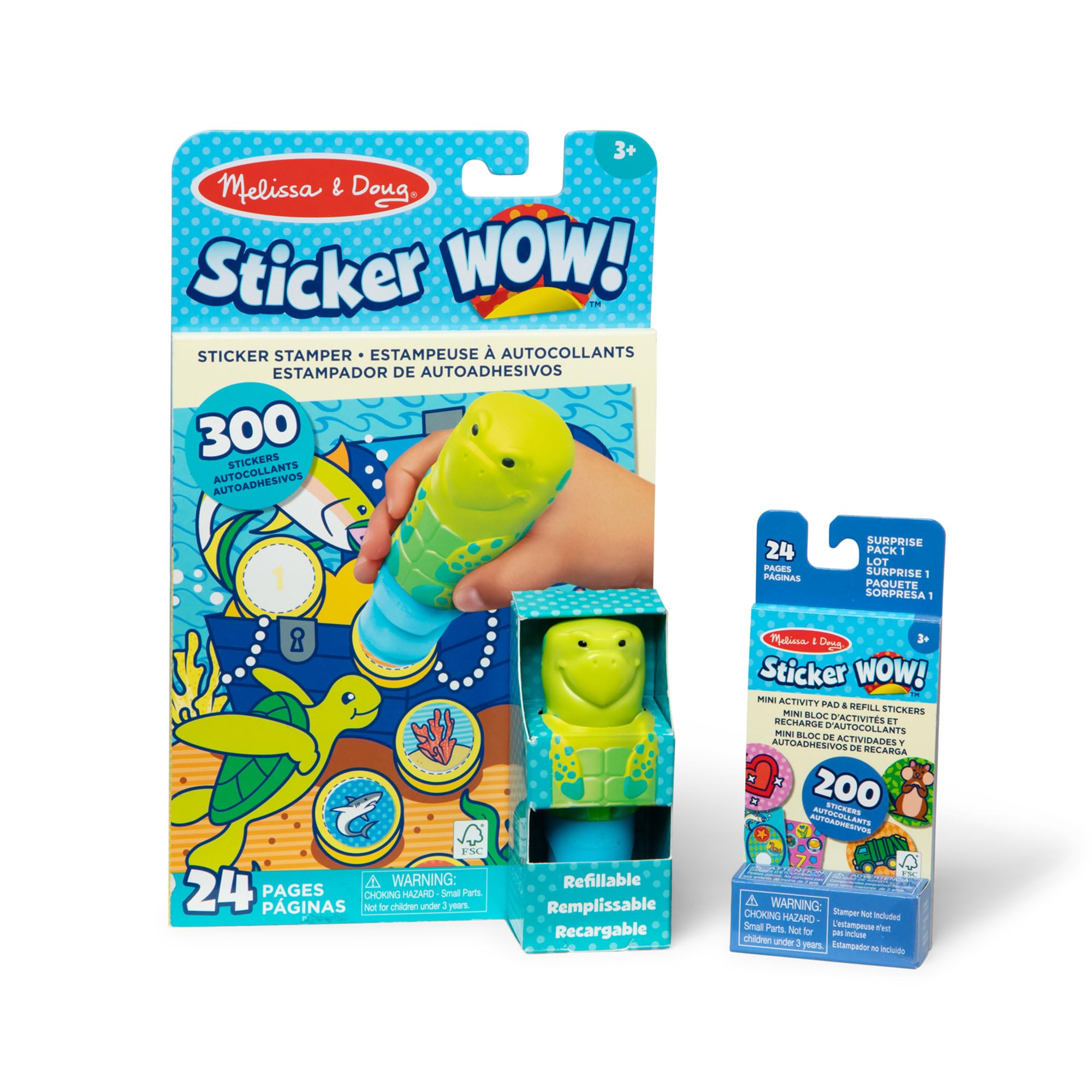 Melissa & Doug Sticker WOW! Sea Turtle Bundle with Kelp Stamper and 500 Stickers