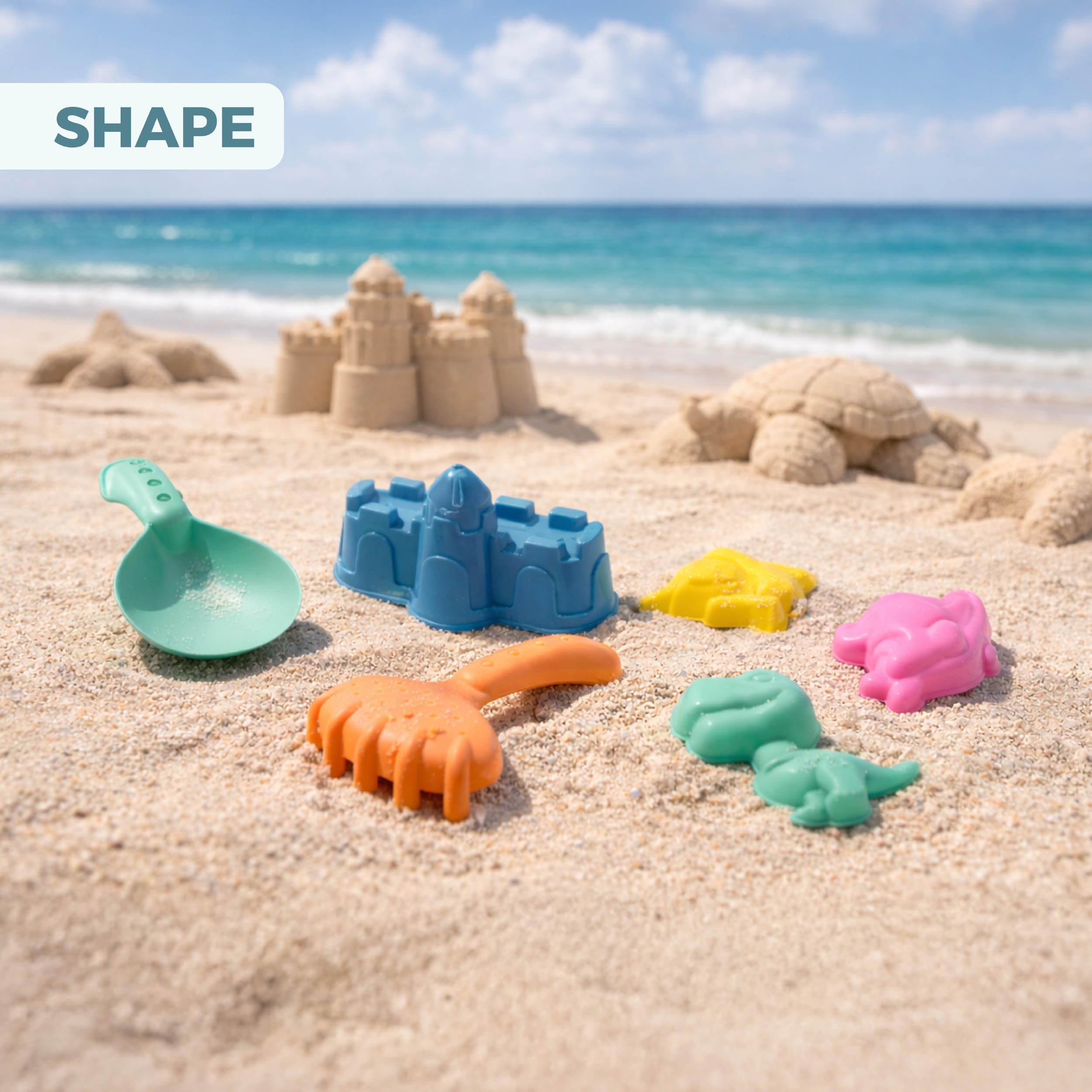 Mookie Activo 25 Piece Kids Beach Bucket and Spade Set with Moulds | Ages 18m+ 4