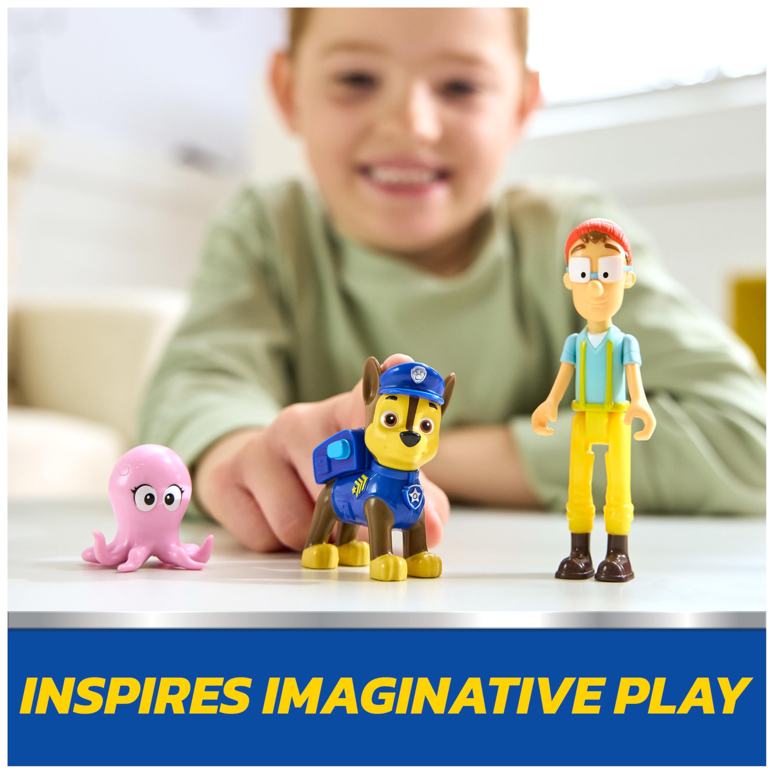 Paw Patrol Chase & Captain Turbot Figure Pack with Baby Octopus Toy Figure | Ages 3+ | 3 Figures Included 2