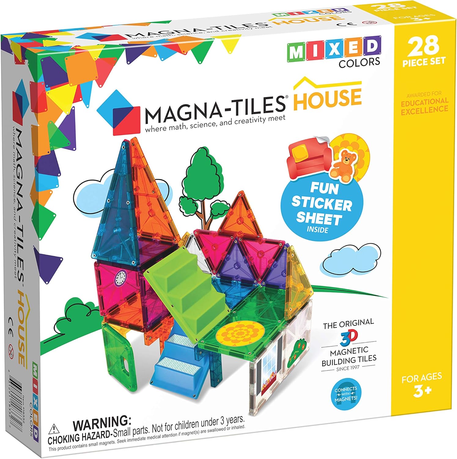 Magna-Tiles House 28 Piece Set - 3D Magnetic Building Tiles for Kids 3+ 1