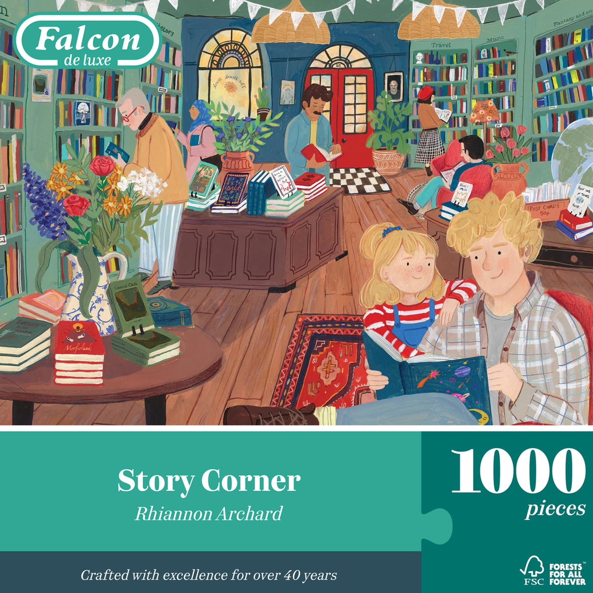 Falcon Story Corner 1000 Piece Jigsaw Puzzle - Bookshop Scene
