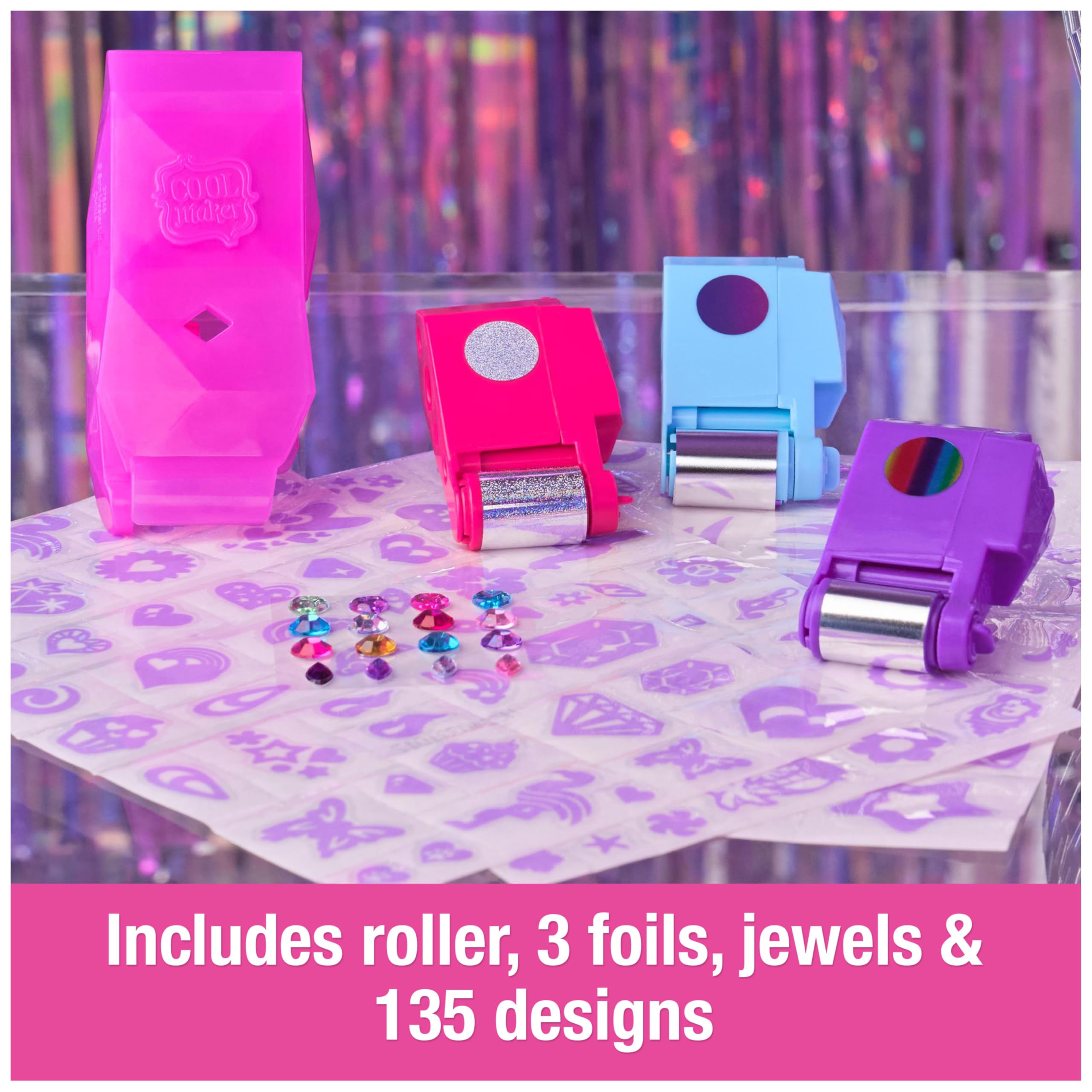 Cool MAKER Shimmer Me Body Art Roller Kit with 135 Metallic Temporary Tattoo Designs for Girls Aged 7+ 3