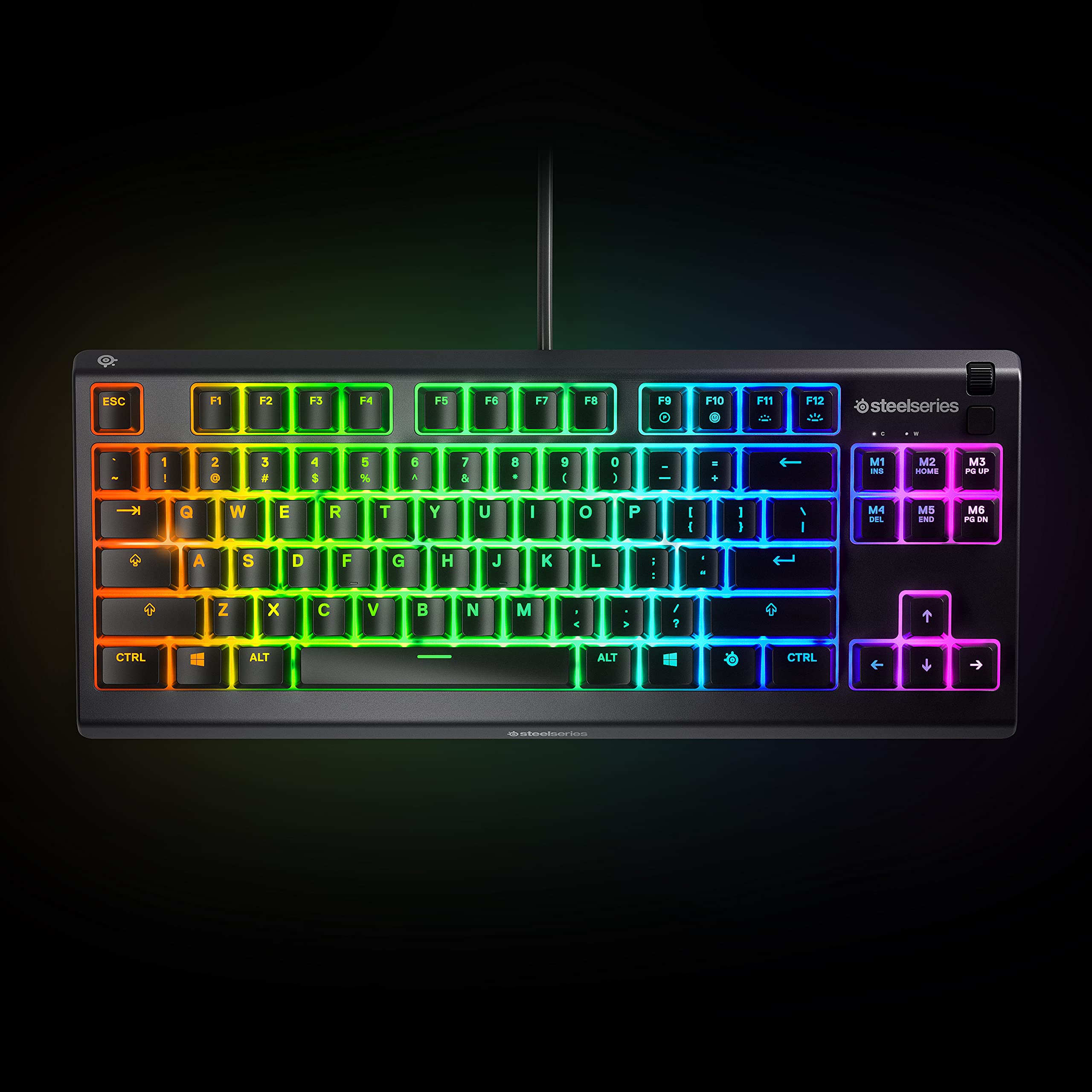 SteelSeries Apex 3 TKL RGB Gaming Keyboard - Tenkeyless Compact Design - IP32 Water & Dust Resistant - English QWERTY - Black 8