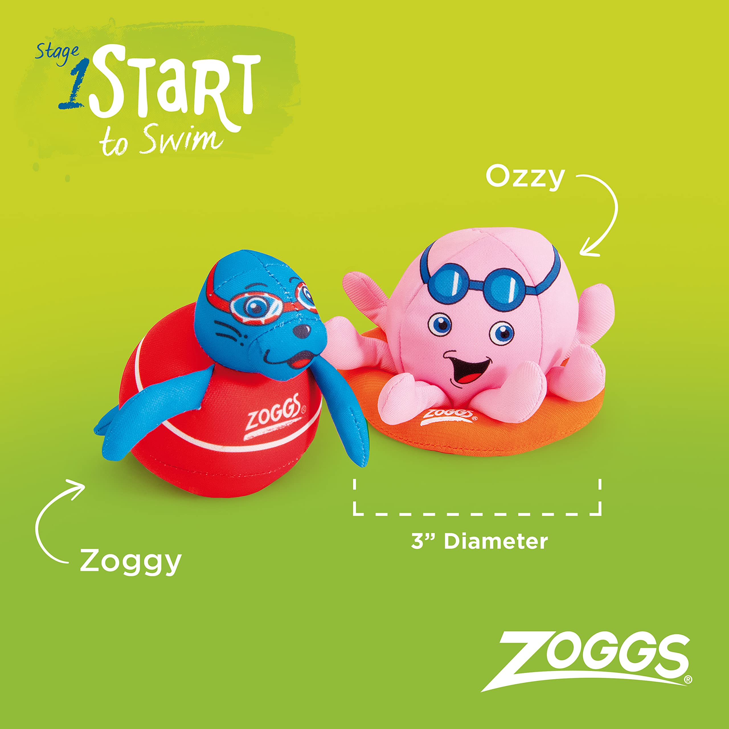 Zoggs Zoggy Soakers Sponge Toys - Set of 2 Fun Foam Characters | Ages 3 Months+ 2