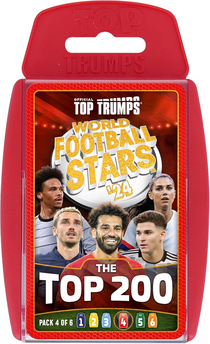 Top Trumps World Football Stars Top 200 Card Game Pack 4, Play with Salah, Mahre
