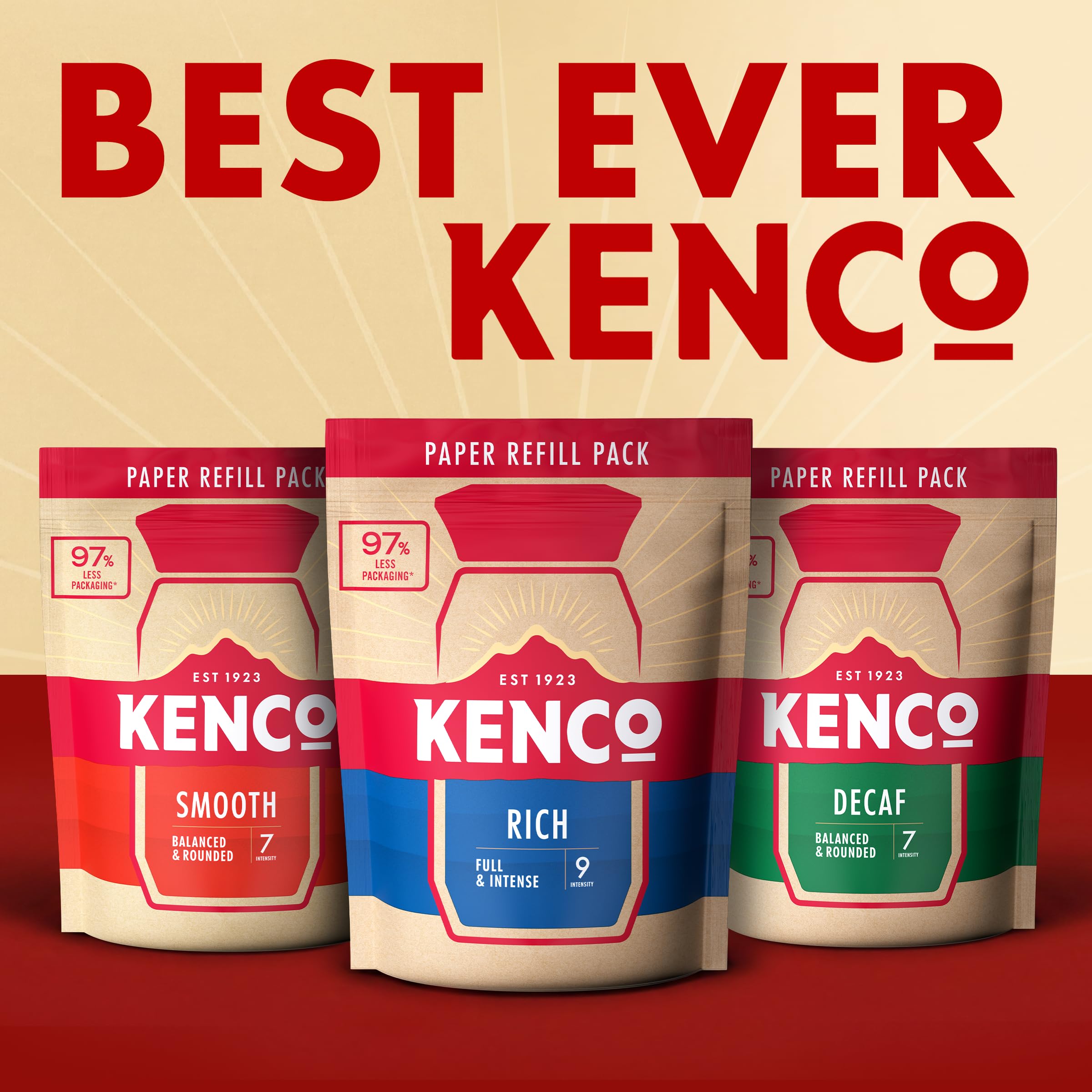 Kenco Smooth Instant Coffee Refill - 300g | Medium-Full Intensity (7) | Freeze-dried & Roast & Ground Blend 2