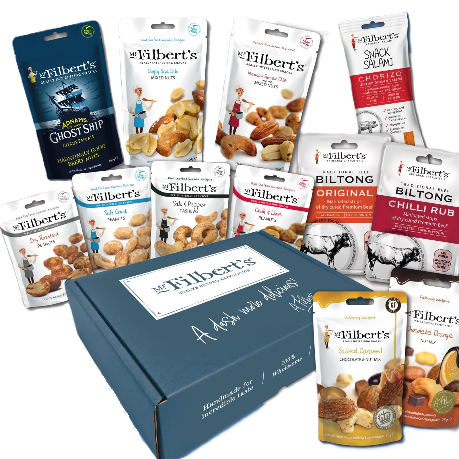 Mr Filbert's For Him Selection Box - Nuts, Olives & Cured Meats Snack Gift 1