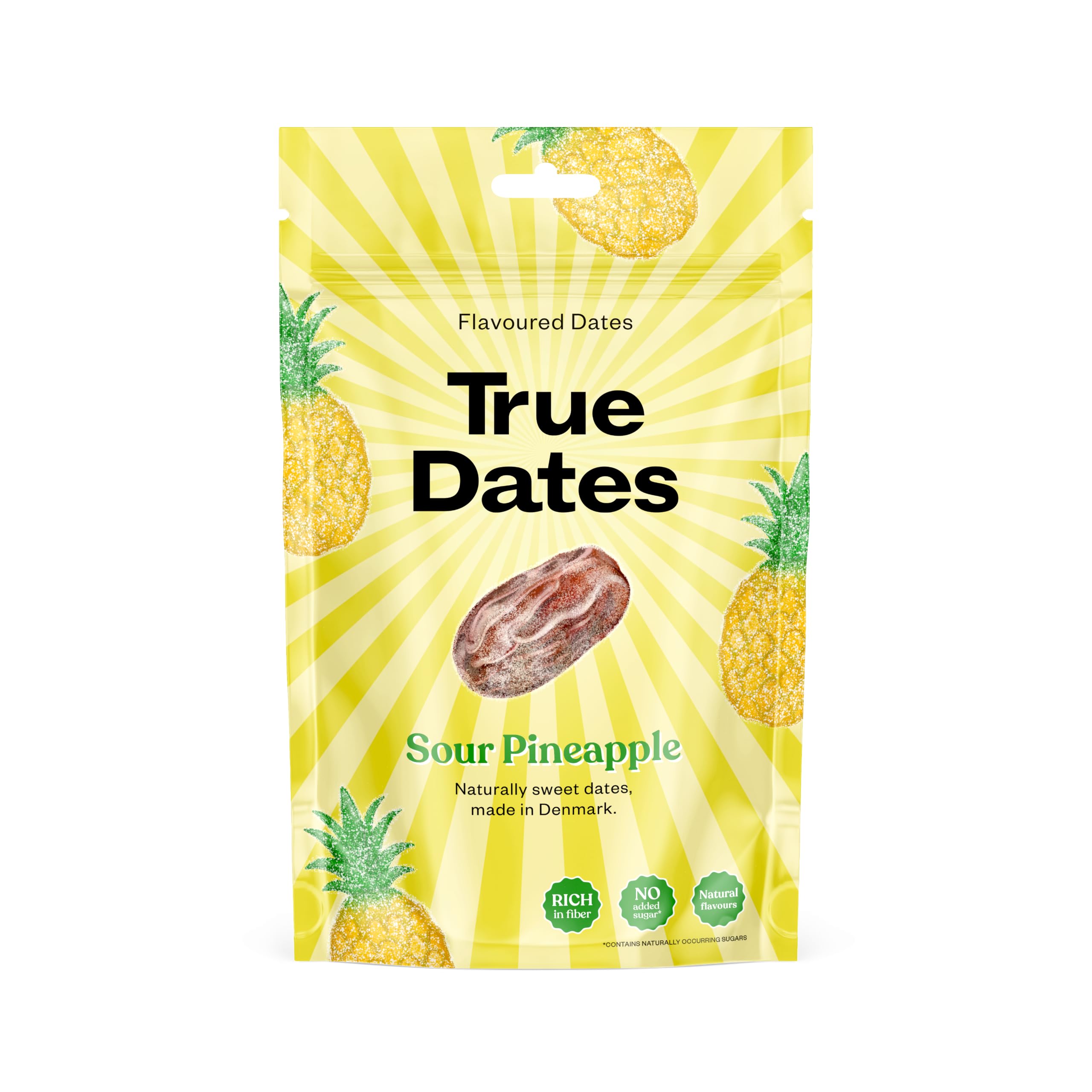 True Gum Sour Pineapple Dates - 100g | Rich in Fiber | Natural Flavors