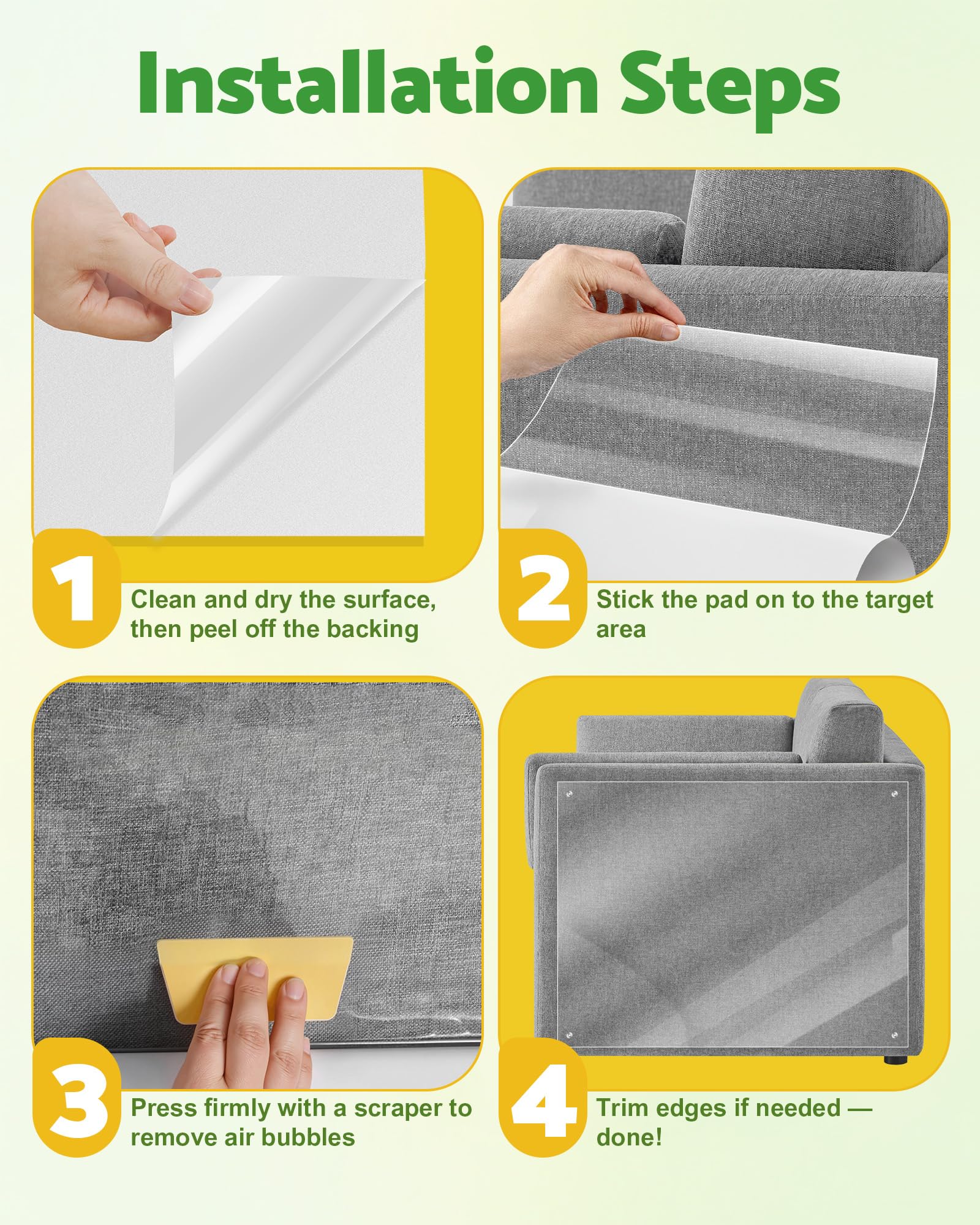 Gimars Cat Furniture Protector - Anti-Scratch Shield for Doors & Settees | 11.8" x 197" | Transparent Plastic 7