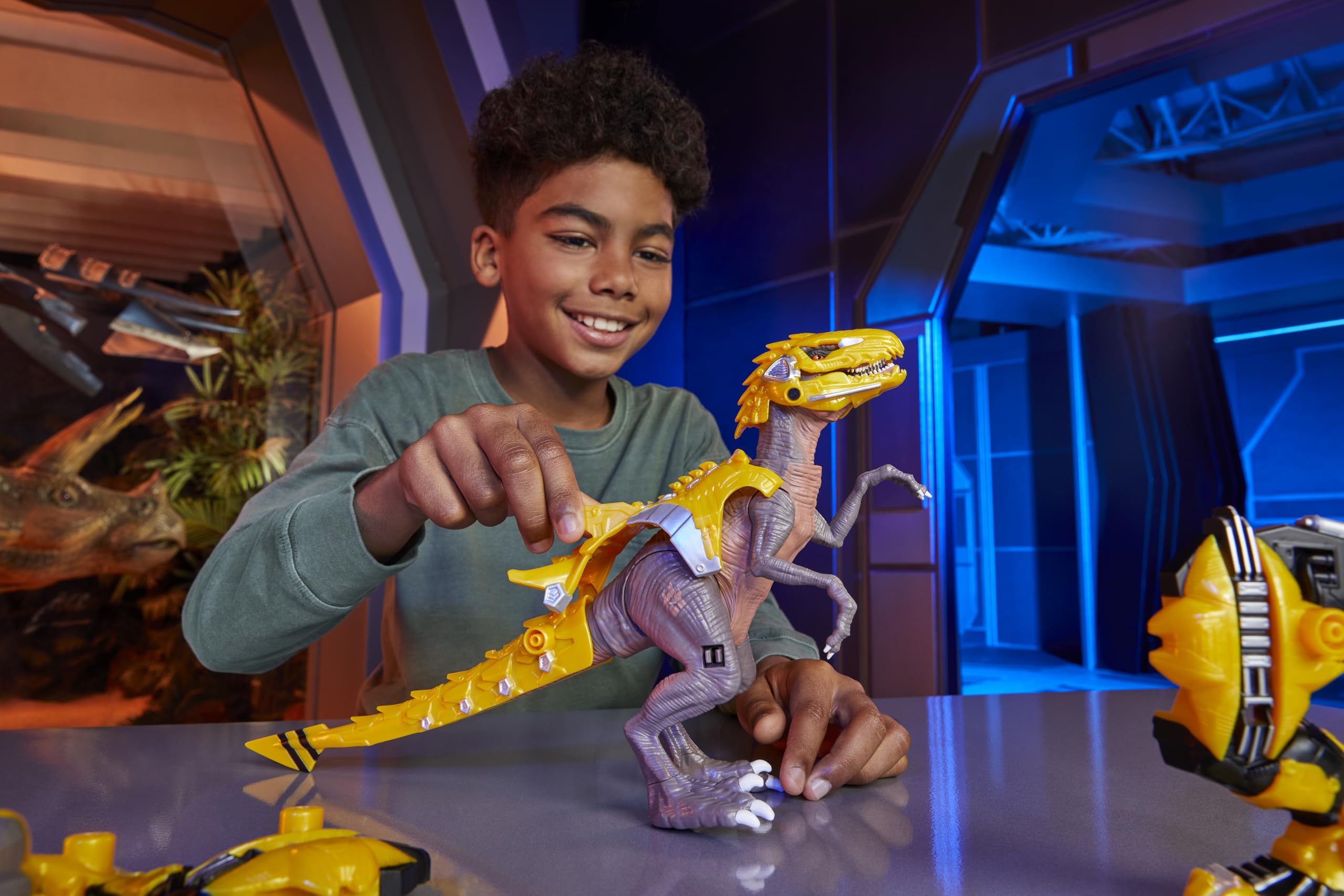 Armorsaurs Armor-Up Yellow Raptor Dinosaur Blaze Action Figure | 7 Removable Armour Pieces | Ages 6+ 8