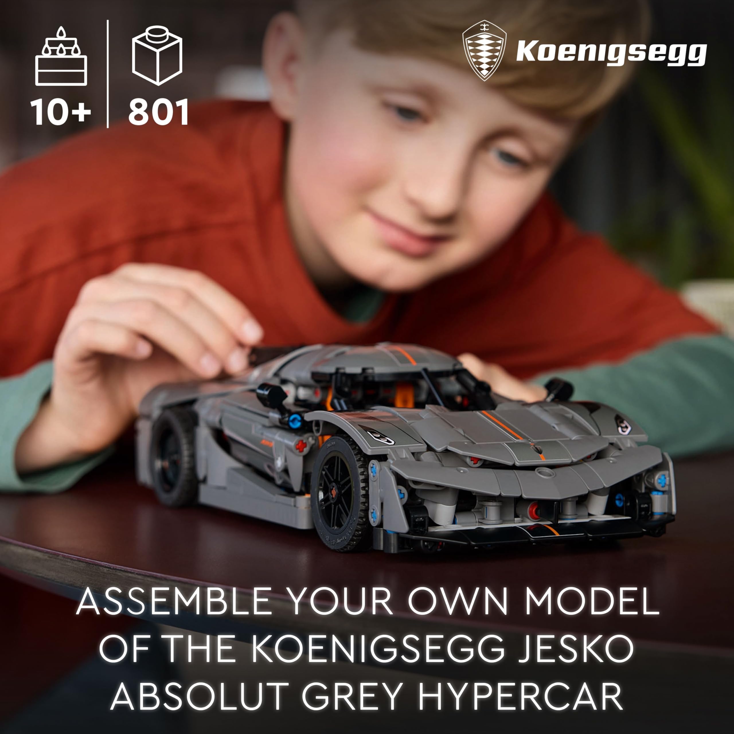 LEGO Technic Koenigsegg Jesko Absolut Grey Hypercar Building Set 42173 for Ages 10+