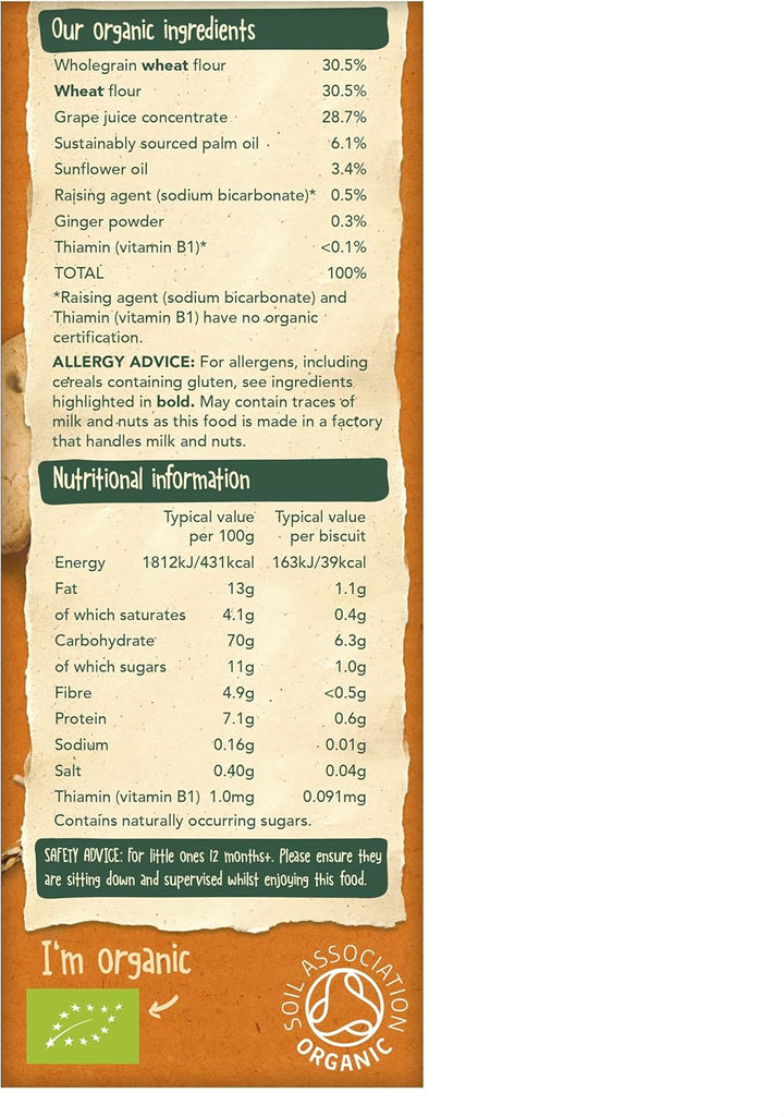 Organix Gingerbread Men Organic Toddler Snack Biscuits 12+ Months 135g