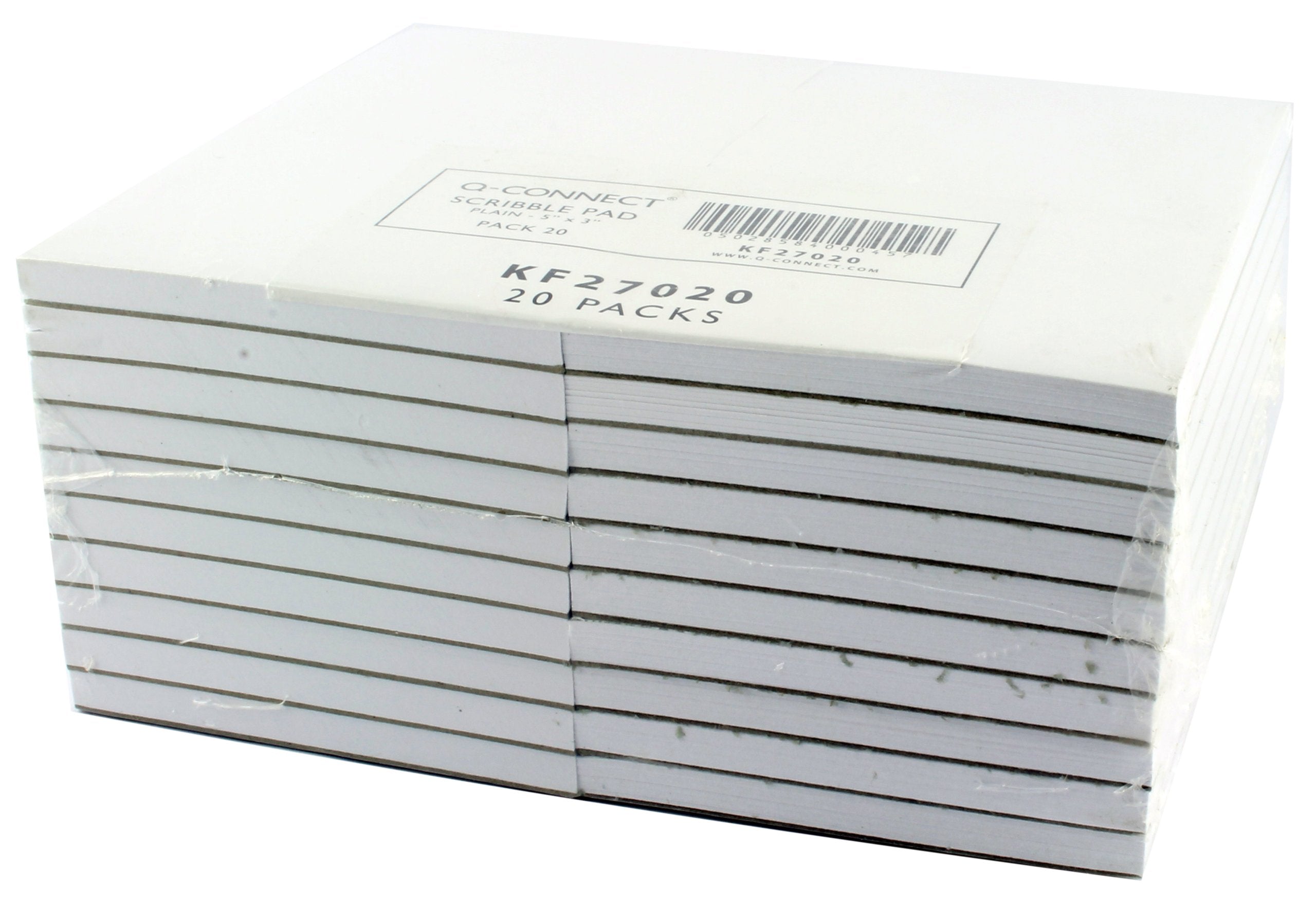 Q-Connect Plain Scribble Pad 127x76mm, 160 Leaf, 70gsm Paper, Pack of 20