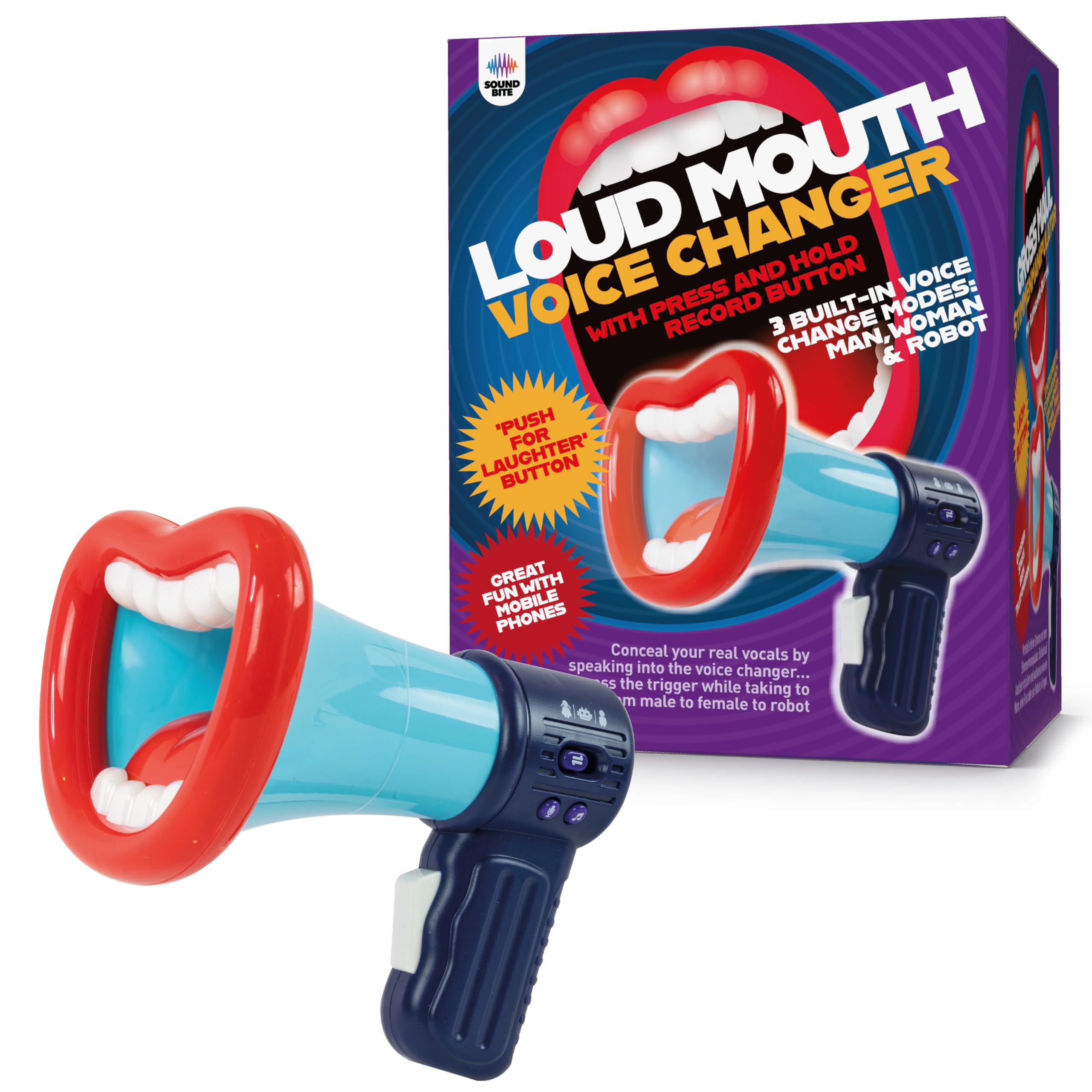 Funtime Gifts Loudmouth Electronic Voice Changer - 3 Modes, Record/Laughter Function | Ages 3+ 1