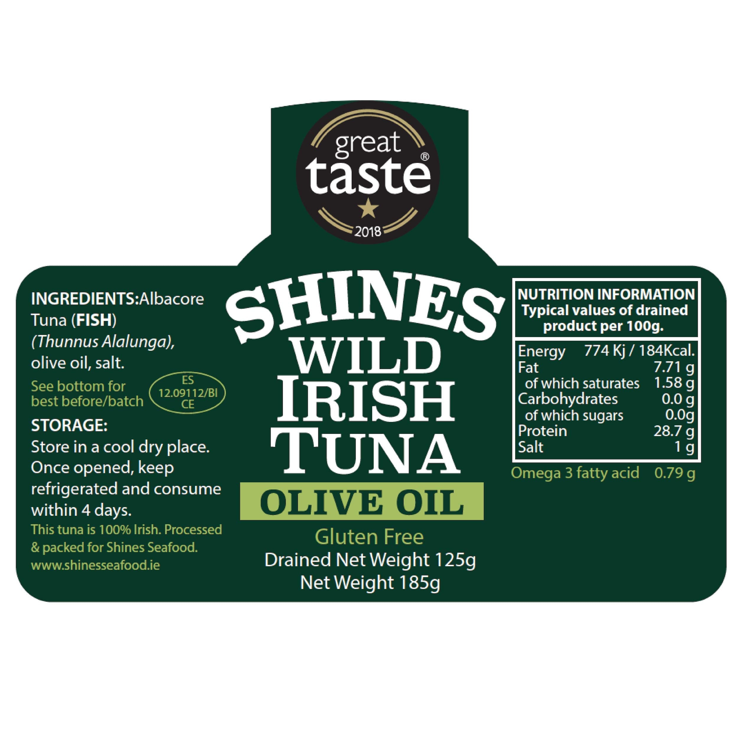 Shines Wild Irish Albacore Tuna in Olive Oil - 3 x 185g Tins | High Protein, Low Carb, Gluten-Free 5