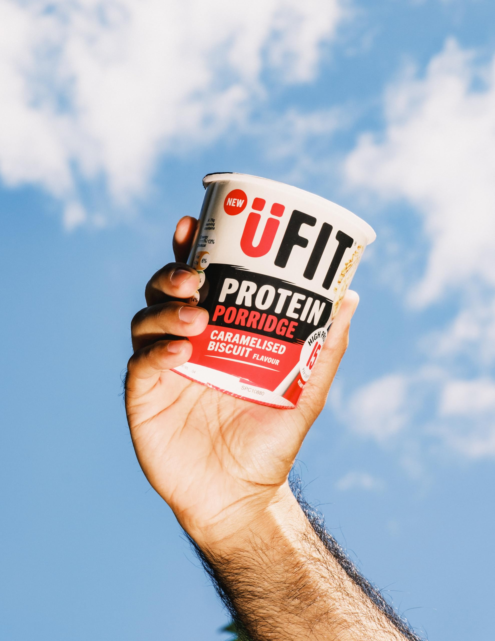 UFIT Caramelised Biscuit Protein Porridge Pots - 15g Protein per Pot | 70g Pots | Pack of 8 3
