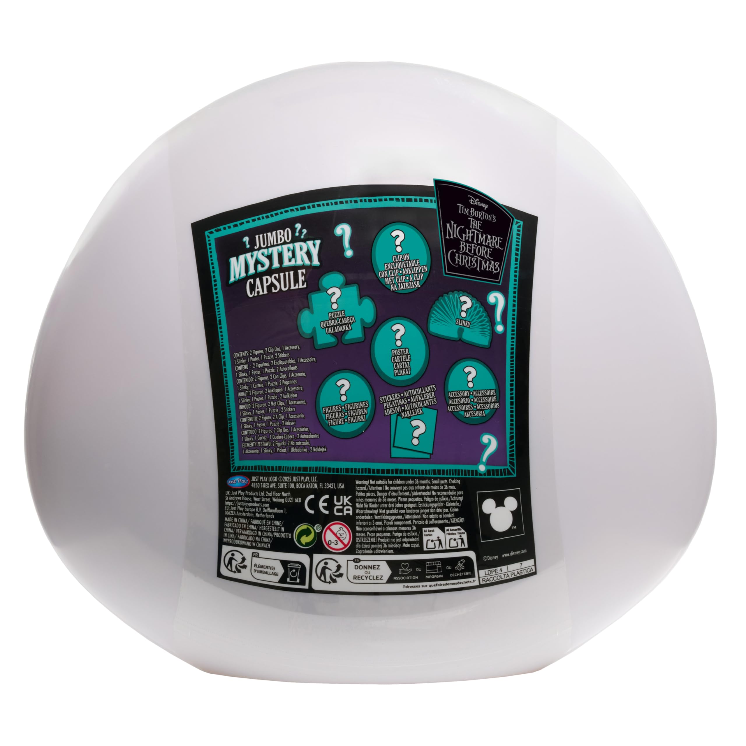 Disney Tim Burton's The Nightmare Before Christmas Jumbo Mystery Capsule - 8 Frightfully Fun Surprises, Ages 3+ 4